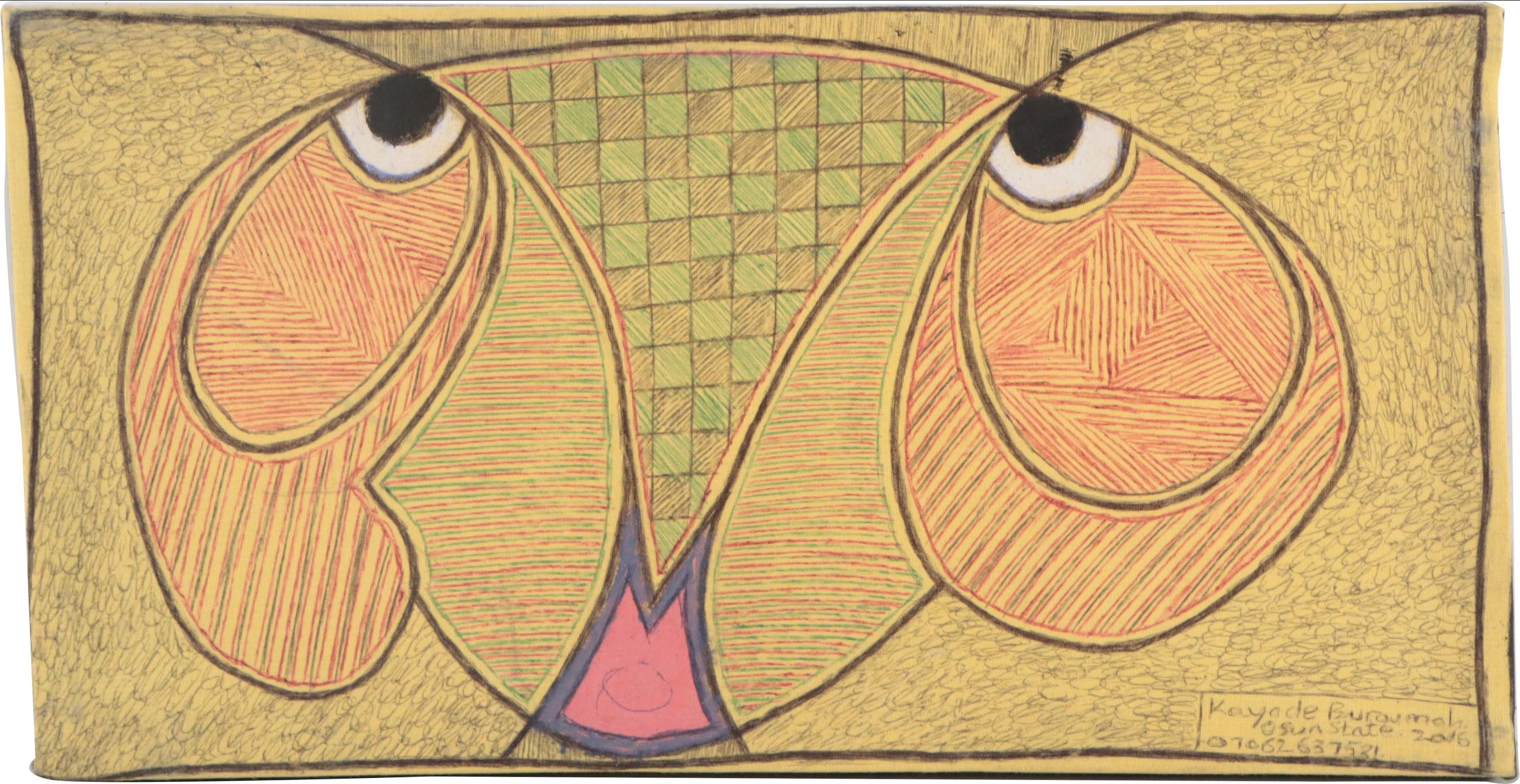 Kayode Buraimoh Stylized Figurative Mixed Media Painting