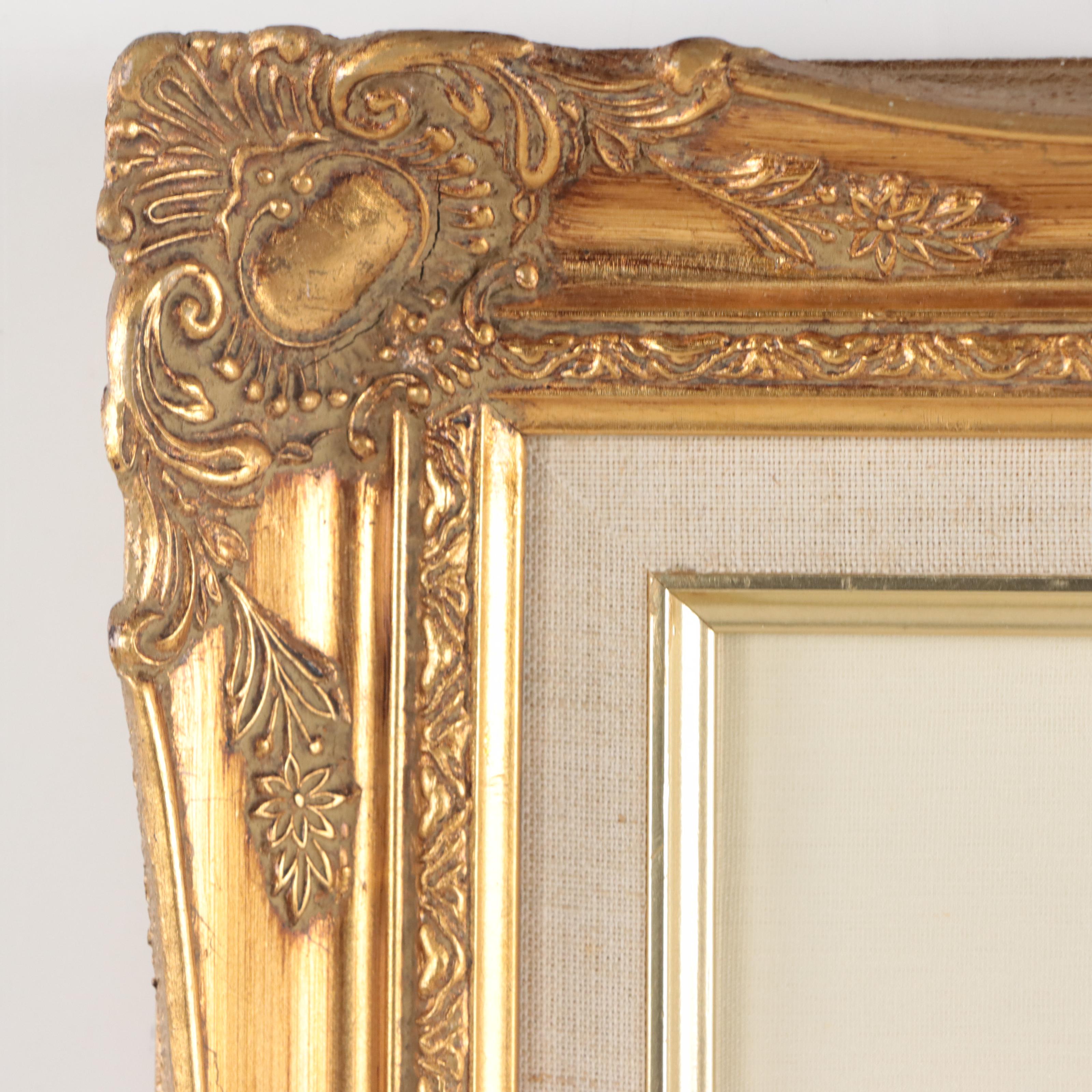 Linda Hinton Floral Scene Acrylic Painting, 1982