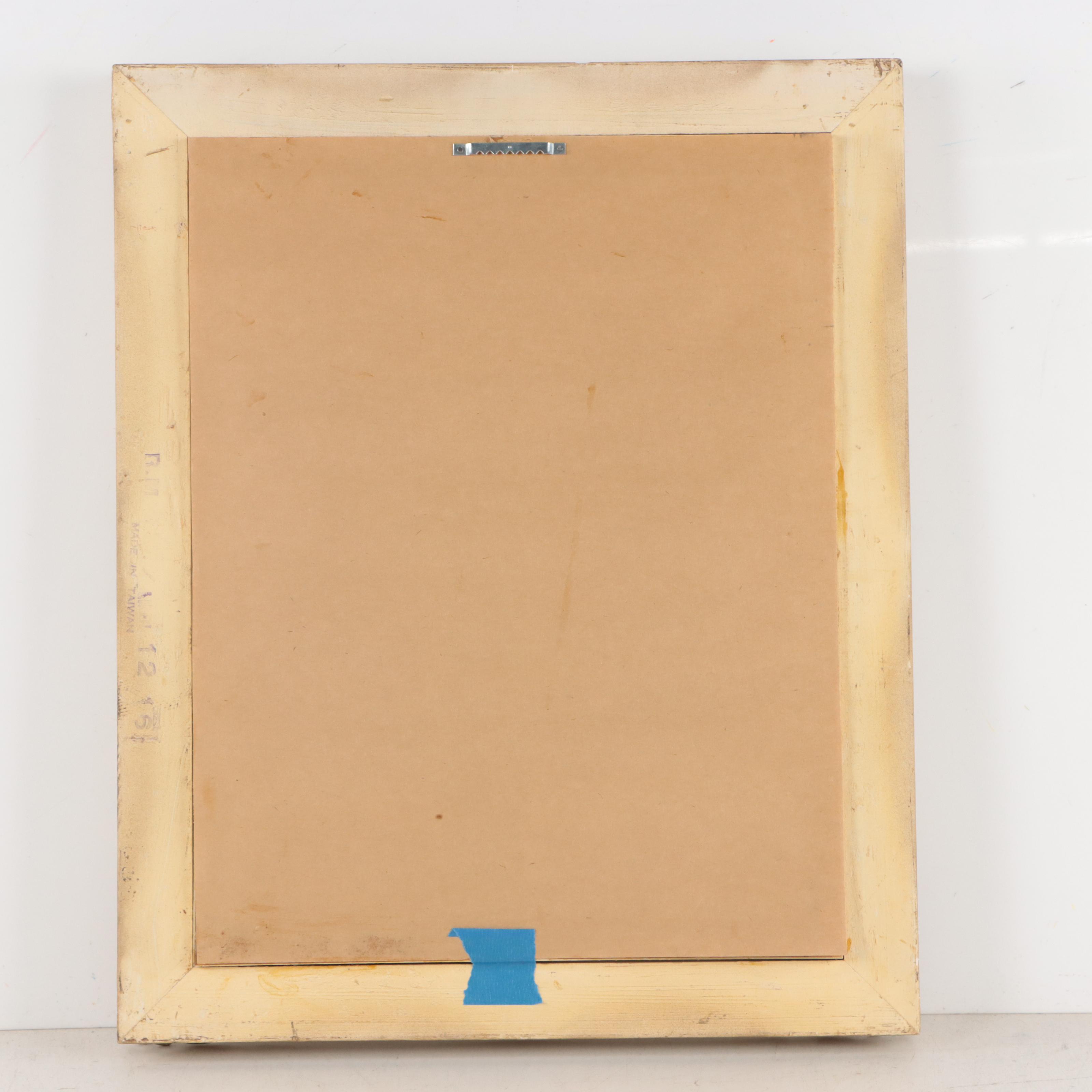 Linda Hinton Floral Scene Acrylic Painting, 1982