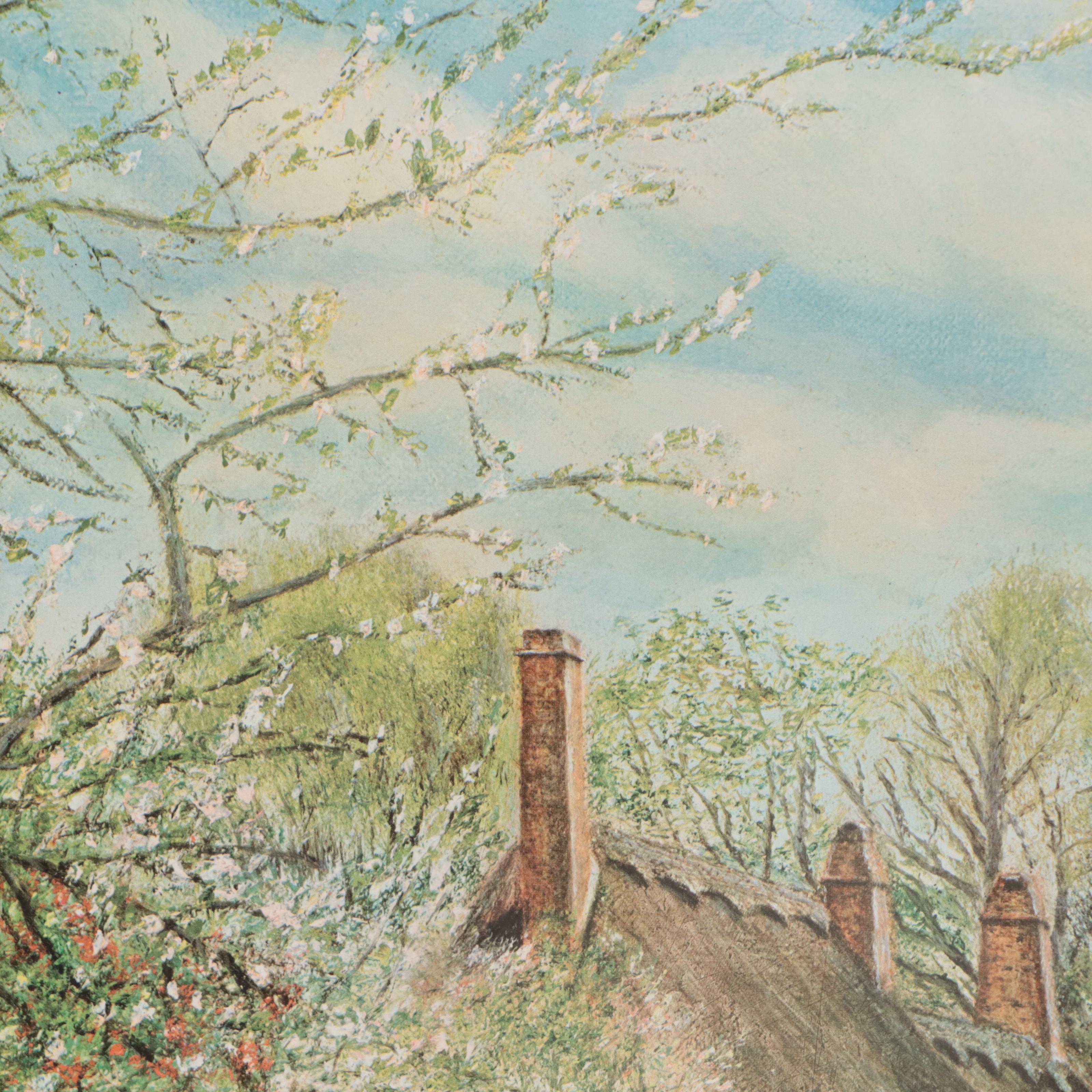 John Burt Offset Lithograph "Anne Hathaway's Cottage"