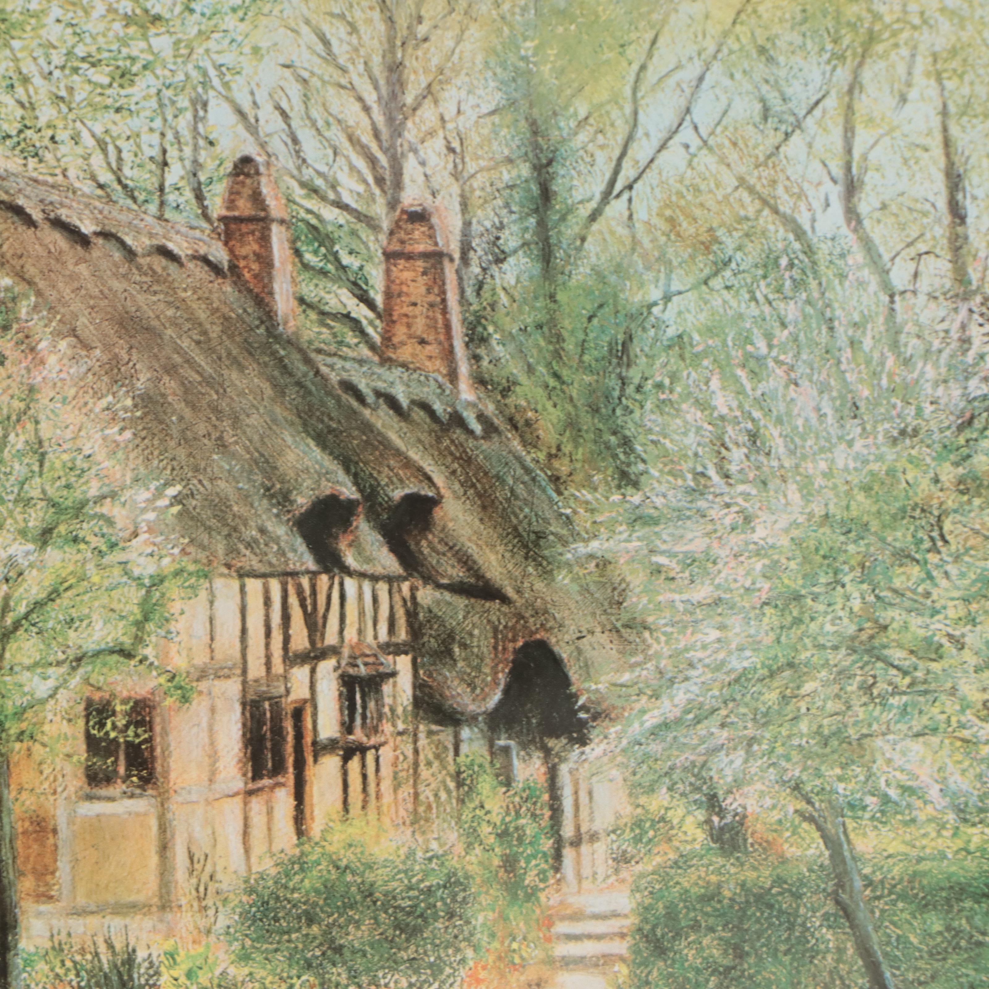 John Burt Offset Lithograph "Anne Hathaway's Cottage"