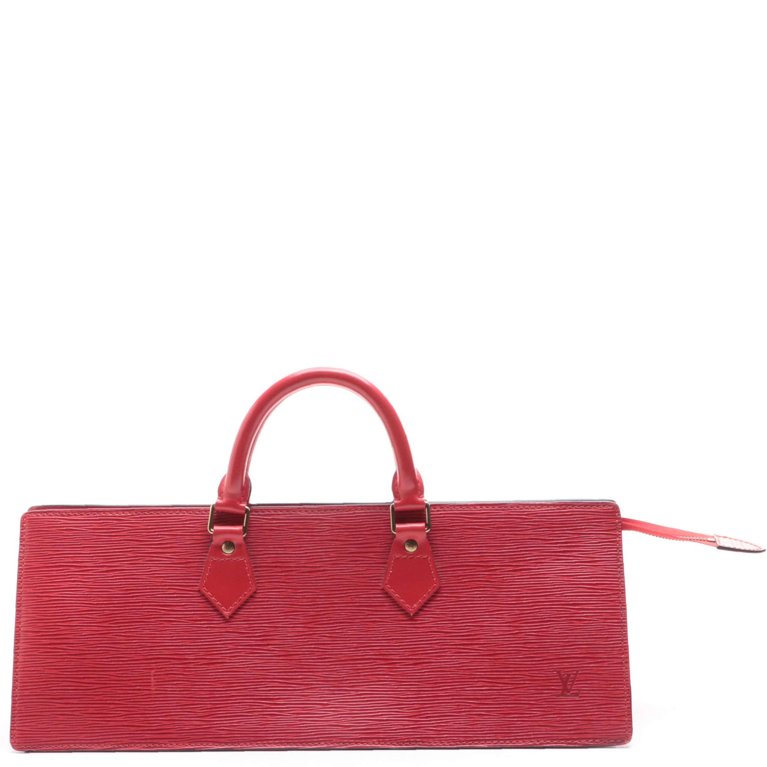 Louis Vuitton Sac Triangle Handbag in Red Epi Leather