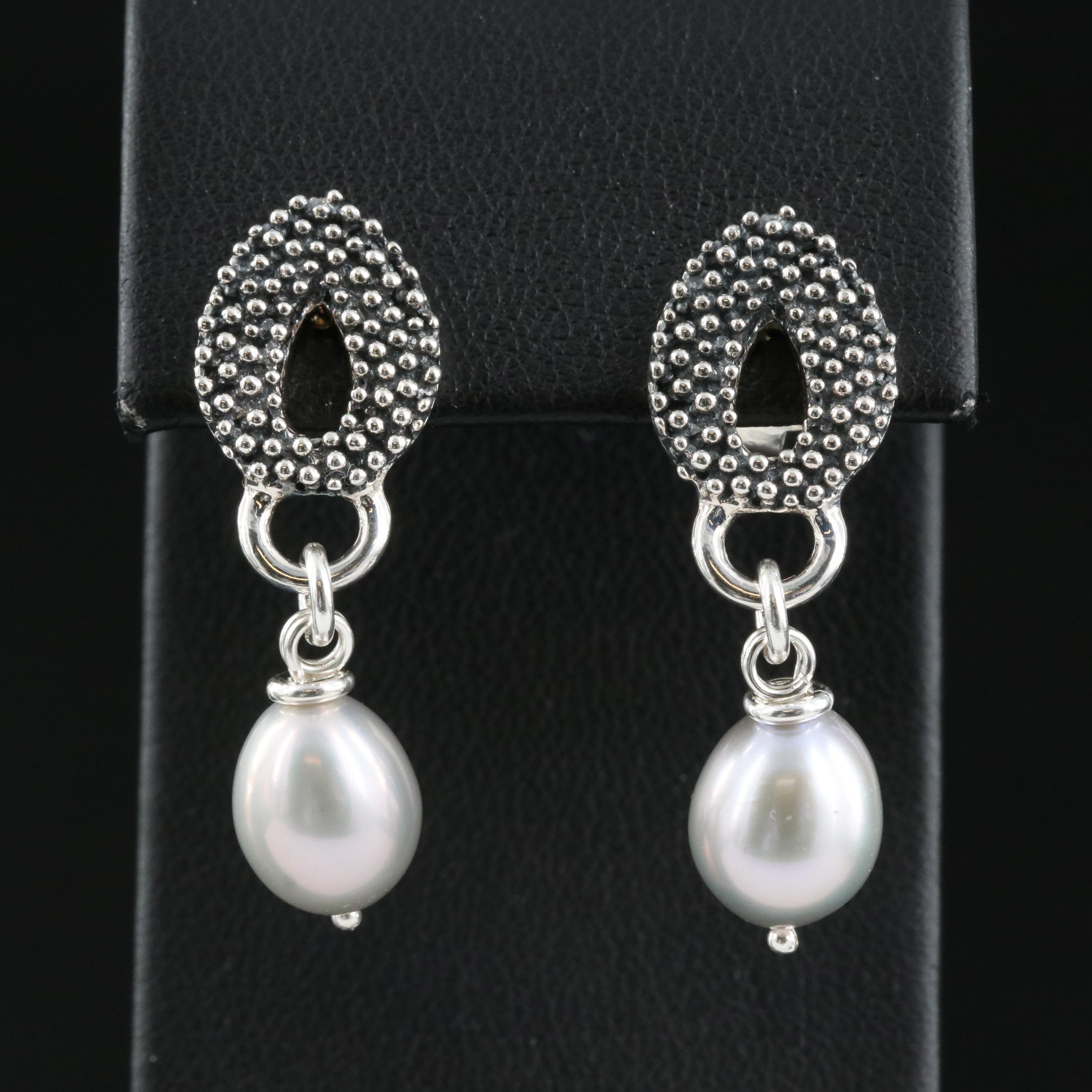Michael Dawkins Sterling Pearl Earrings with 14K Accents