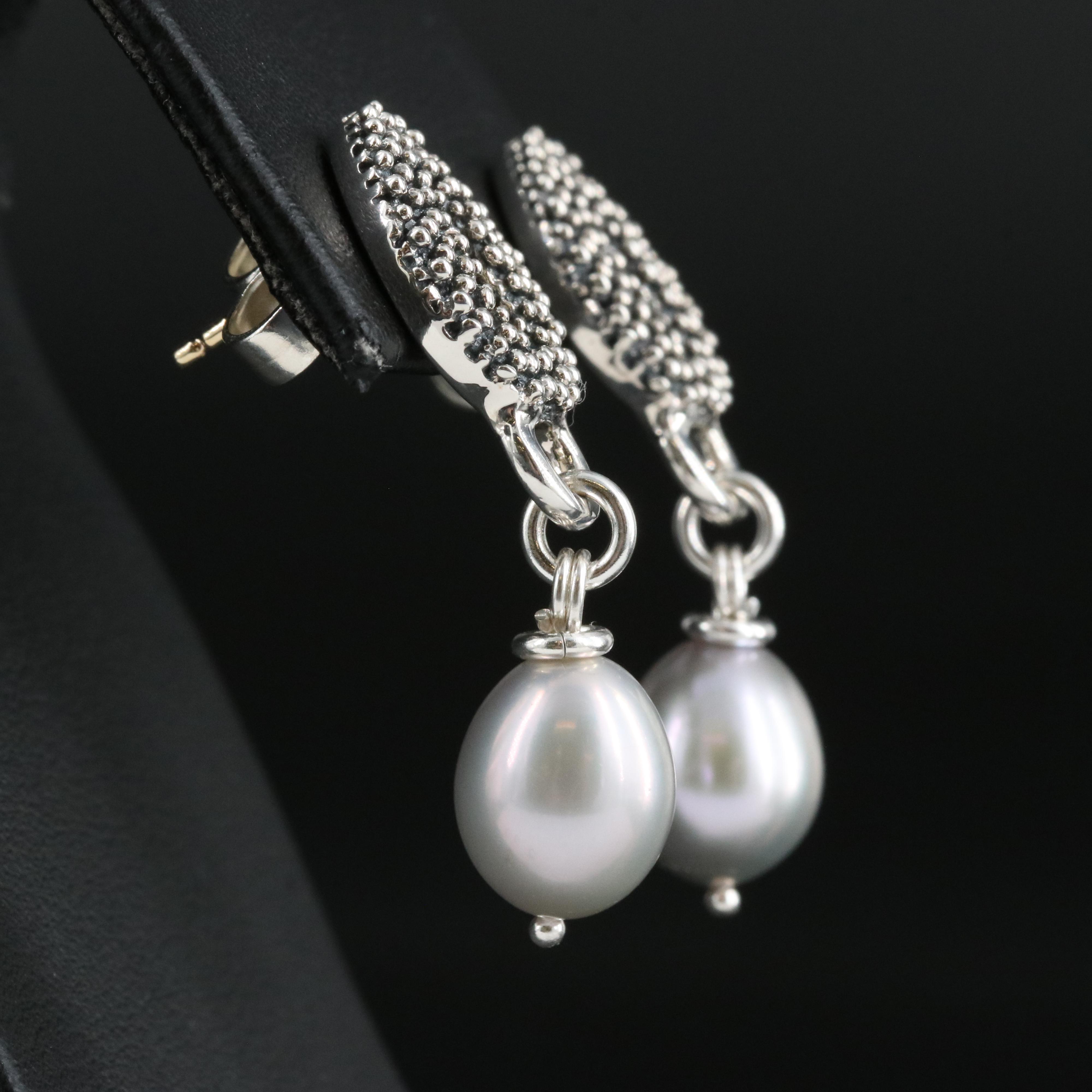 Michael Dawkins Sterling Pearl Earrings with 14K Accents