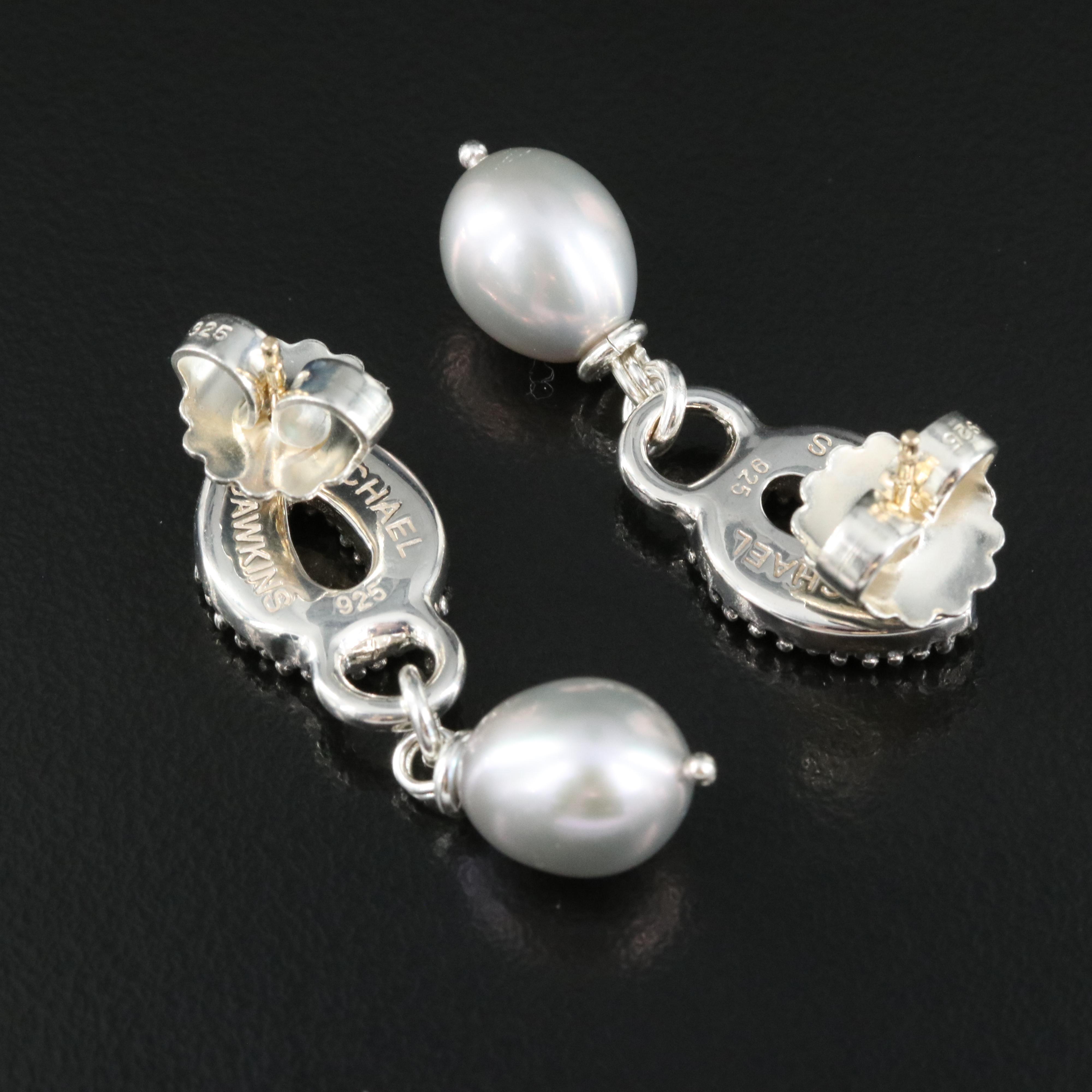 Michael Dawkins Sterling Pearl Earrings with 14K Accents