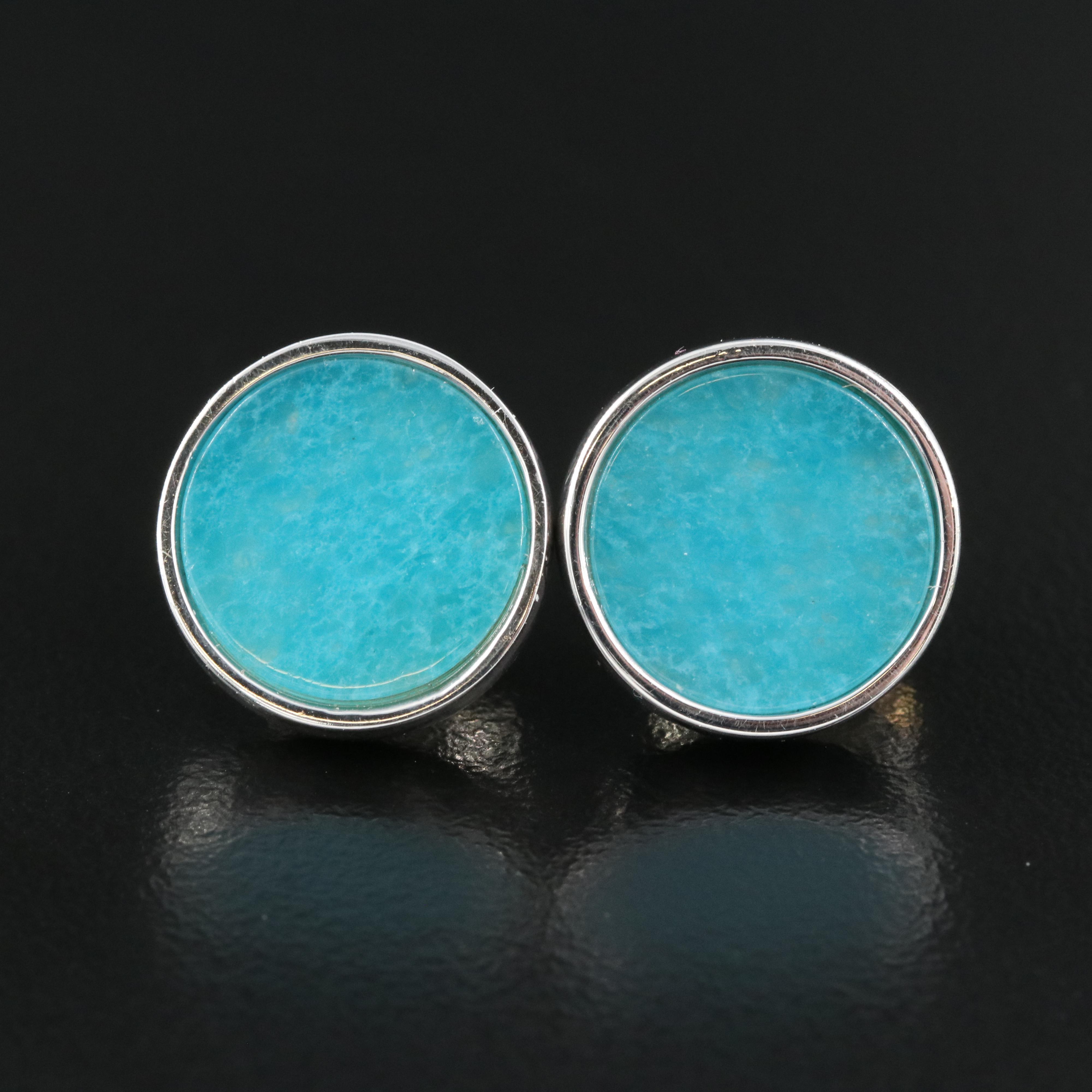 Sterling Quartz Button Earrings
