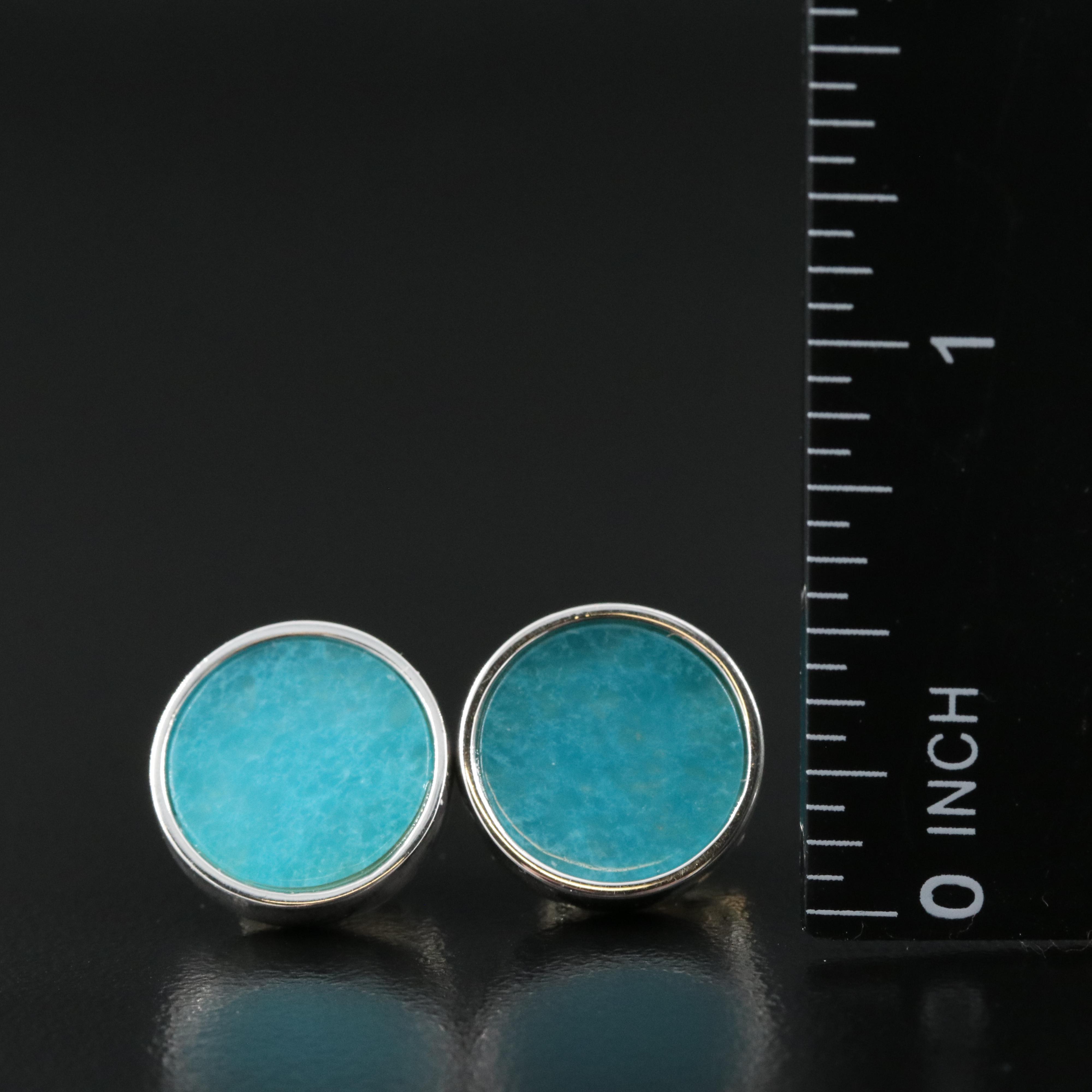 Sterling Quartz Button Earrings