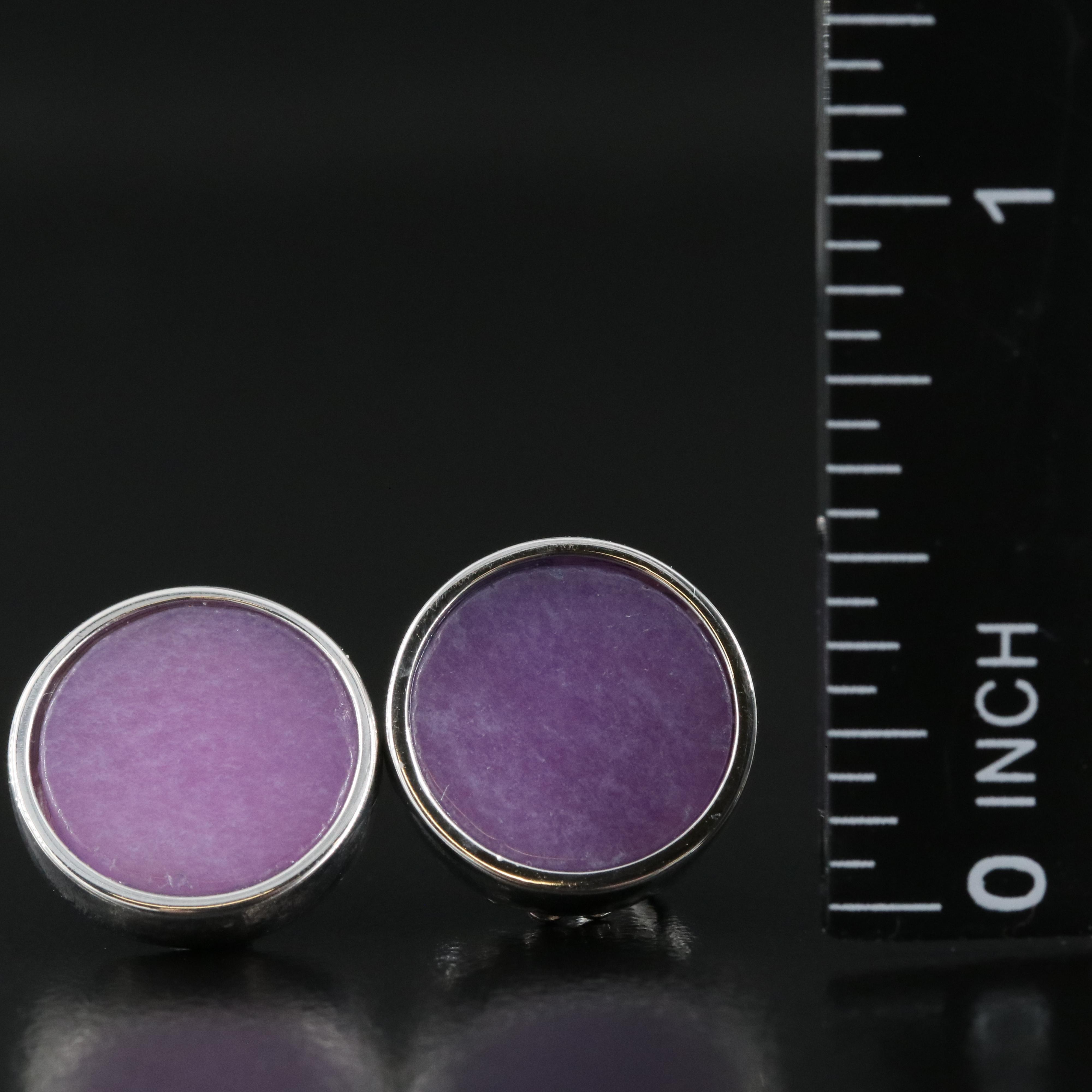 Sterling Quartz Button Earrings