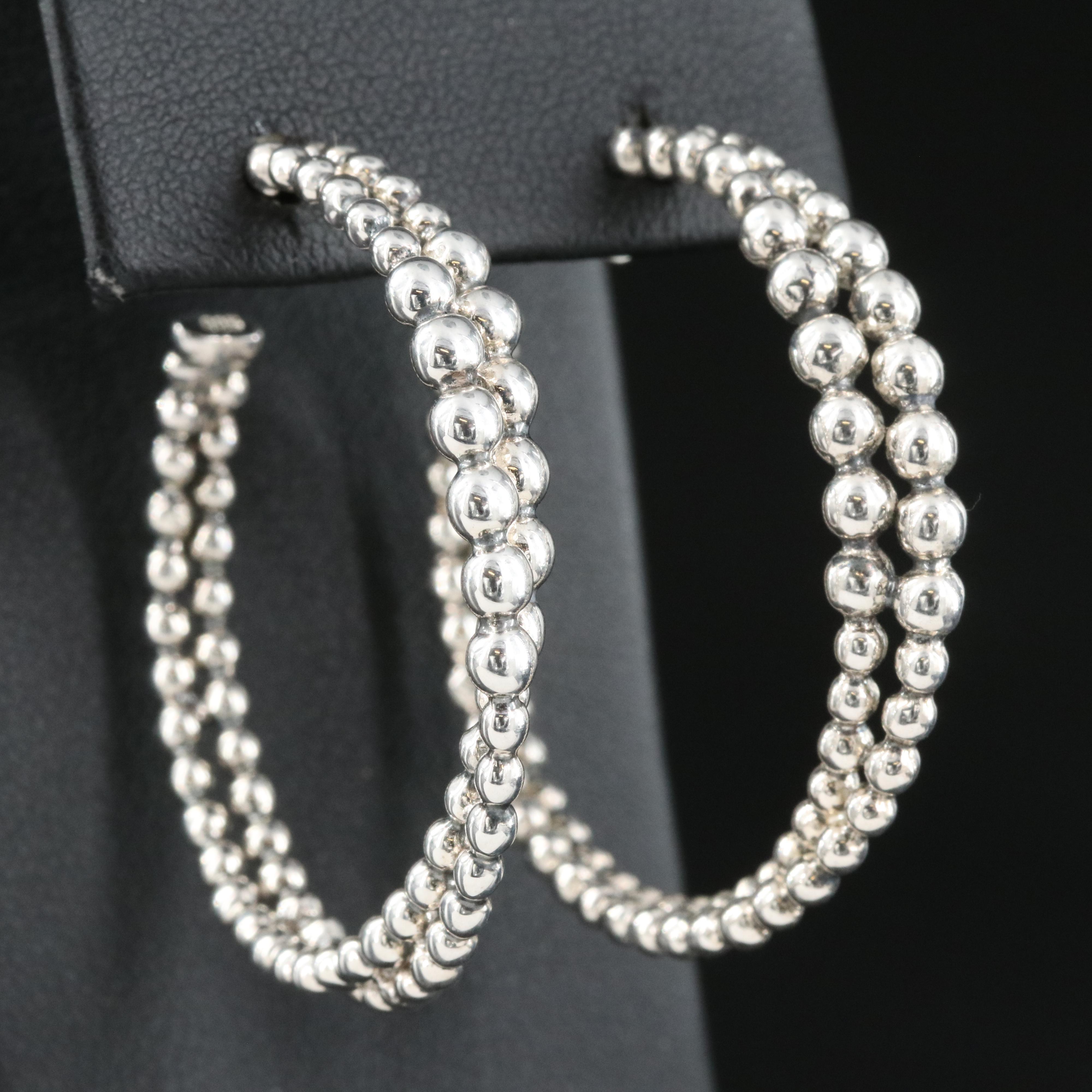 Michael Dawkins Sterling Hoop Earrings with 14K Accents