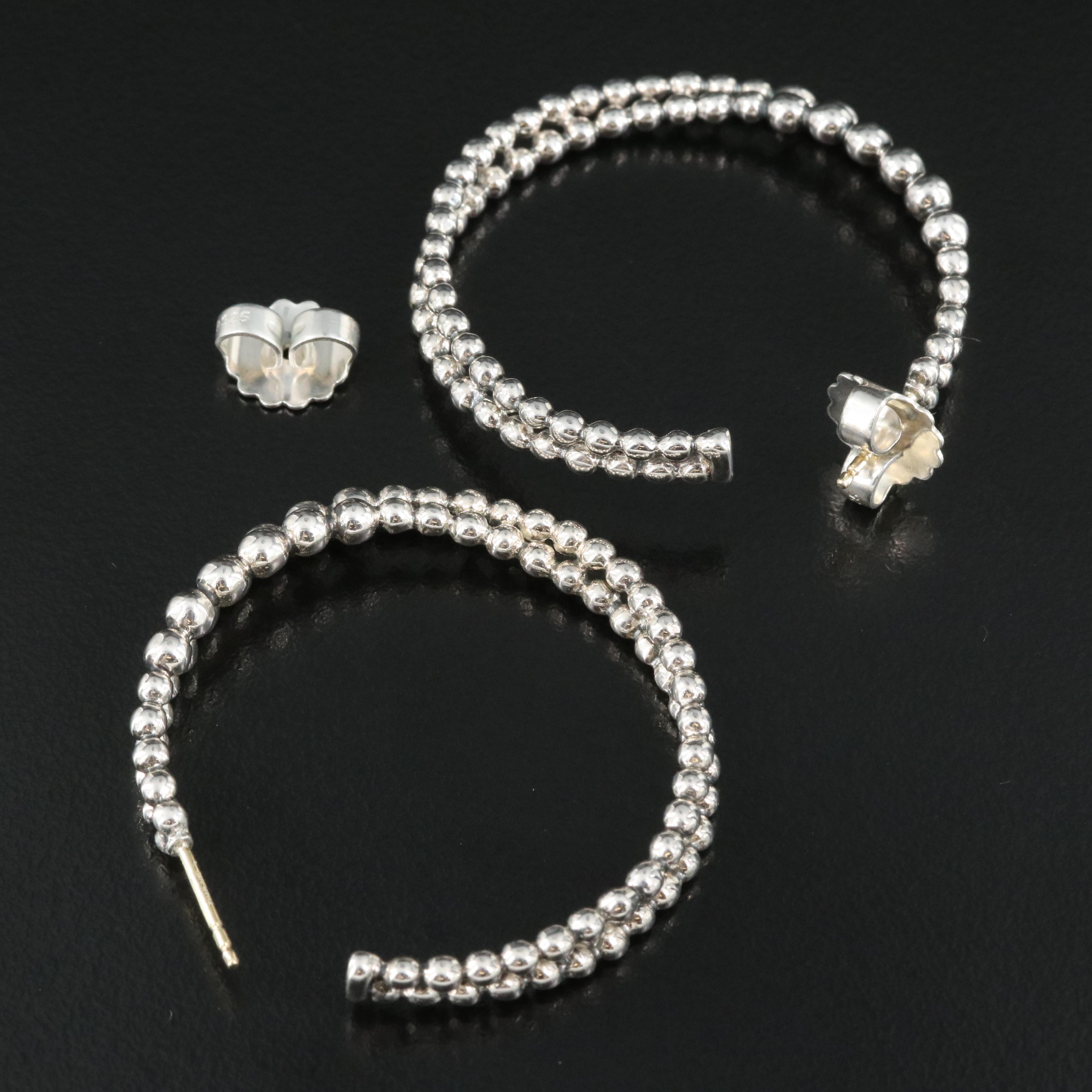 Michael Dawkins Sterling Hoop Earrings with 14K Accents