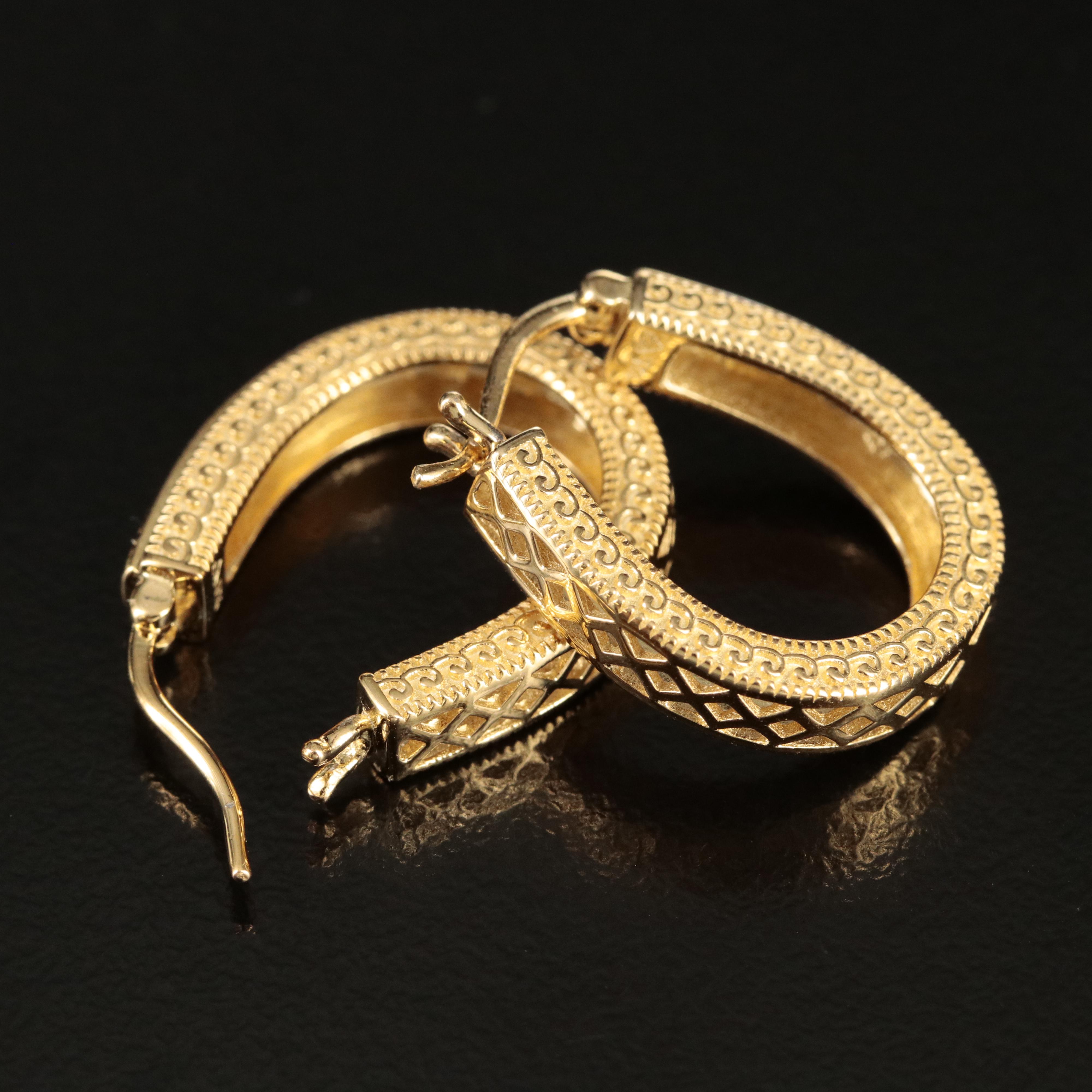 Sterling Diamond Hoop Earrings