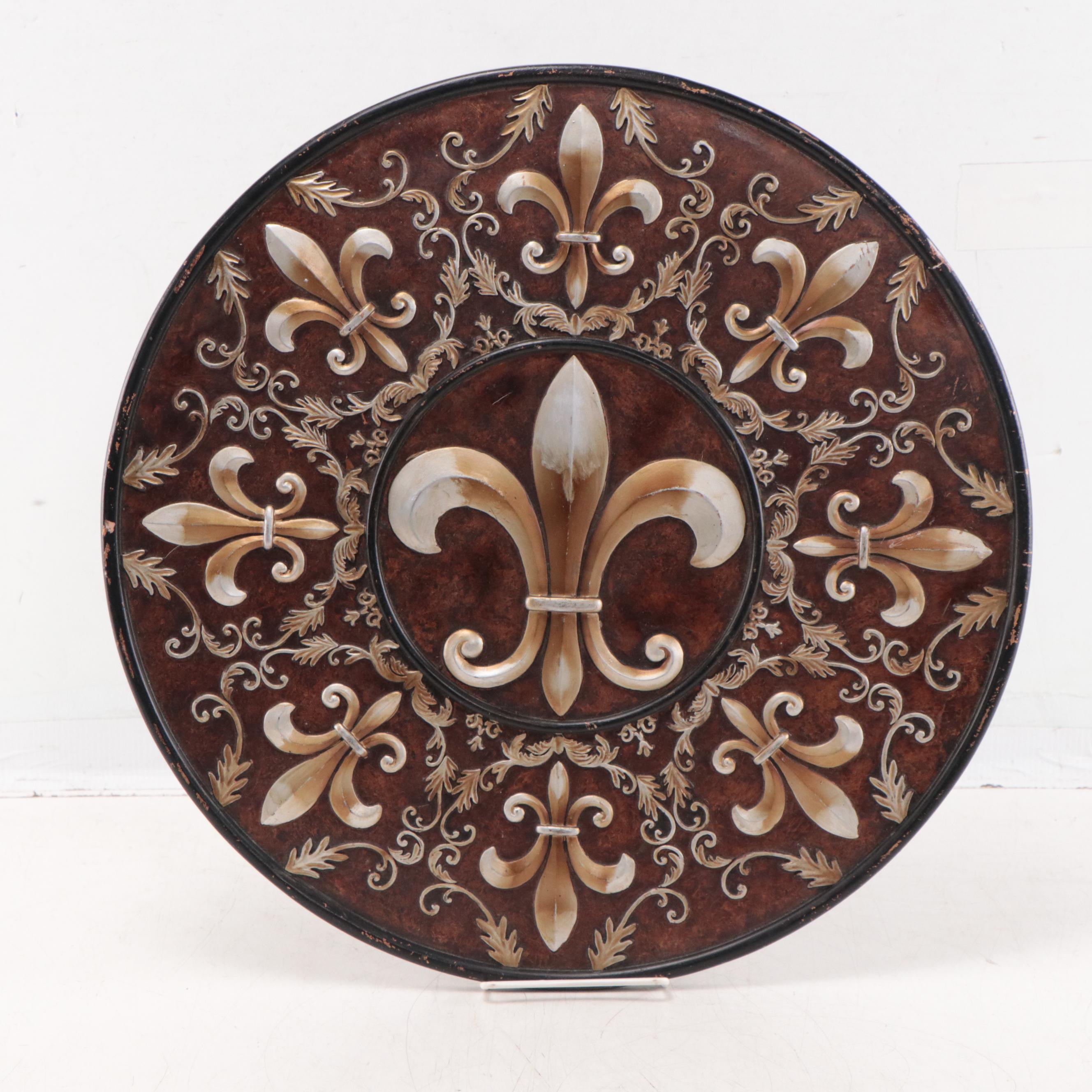 Assorted Wall Medallions Including Etched and Painted Copper Plate