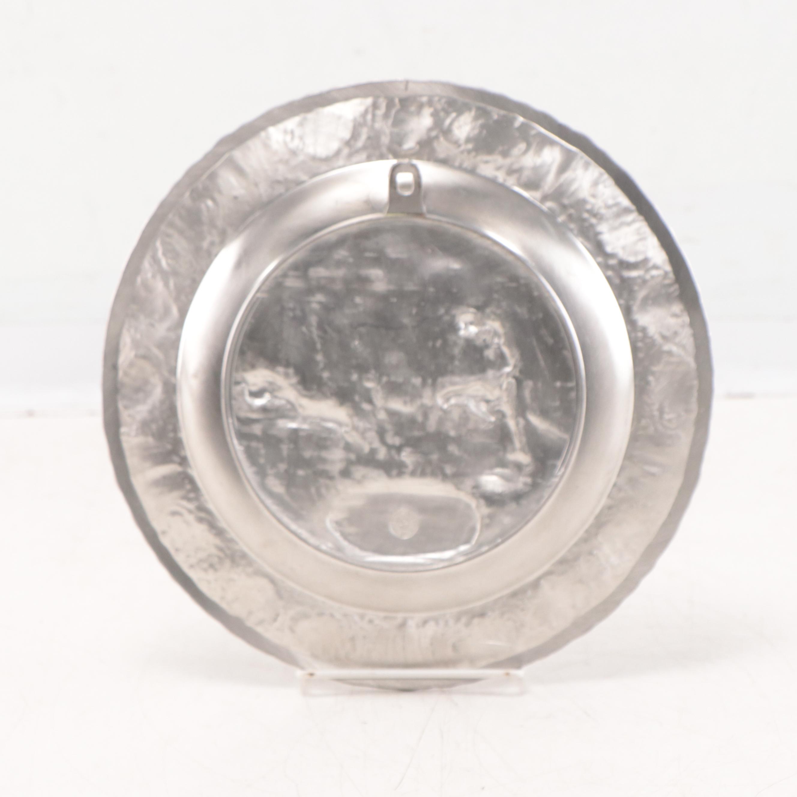 Assorted Wall Medallions Including Etched and Painted Copper Plate