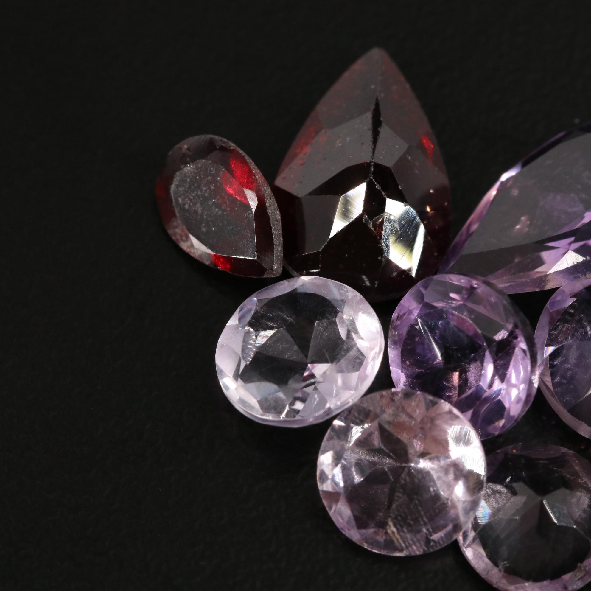 Loose 22.12 CTW Amethyst, Citrine, and Garnet Lot