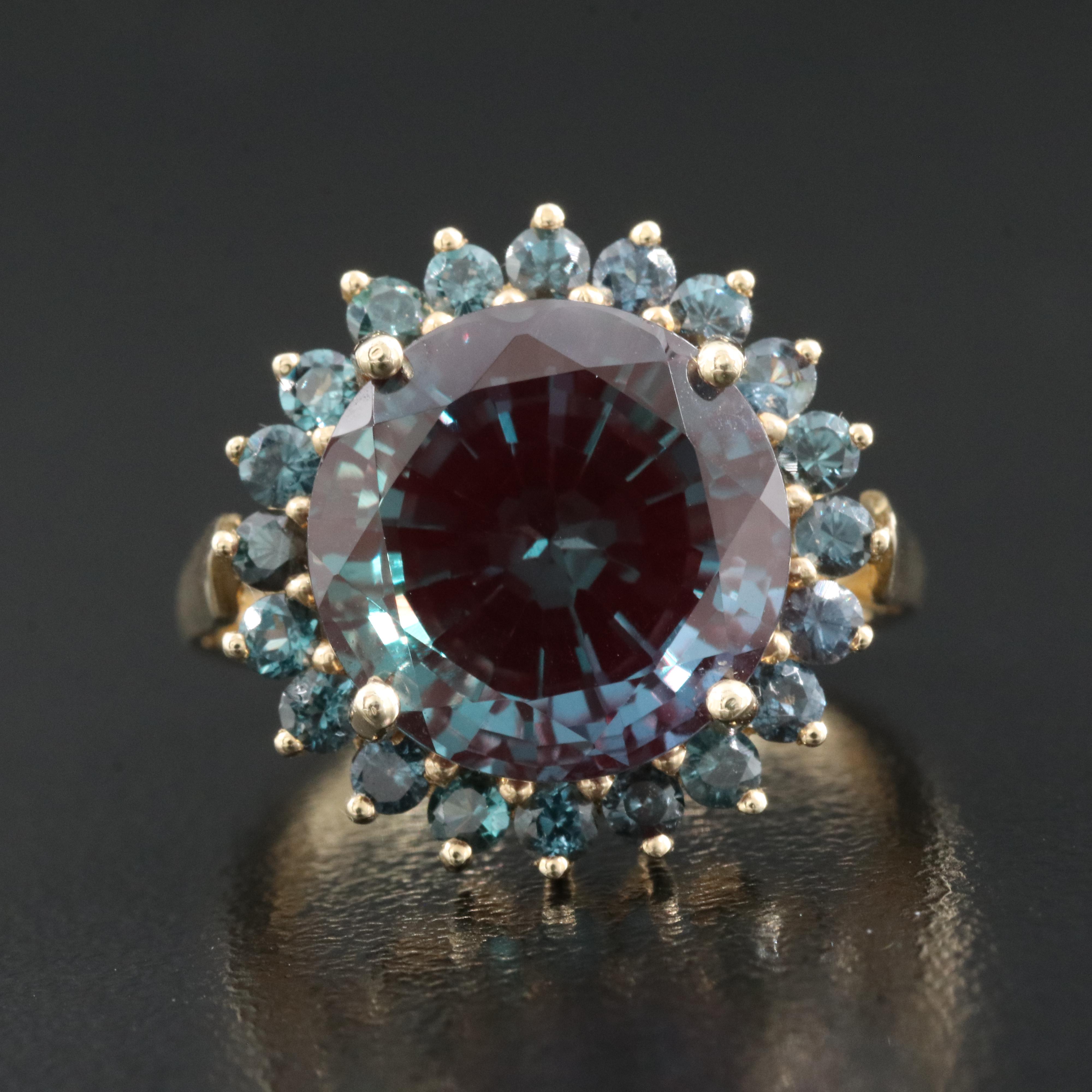 10K Color Changing Sapphire and Color Changing Garnet Ring