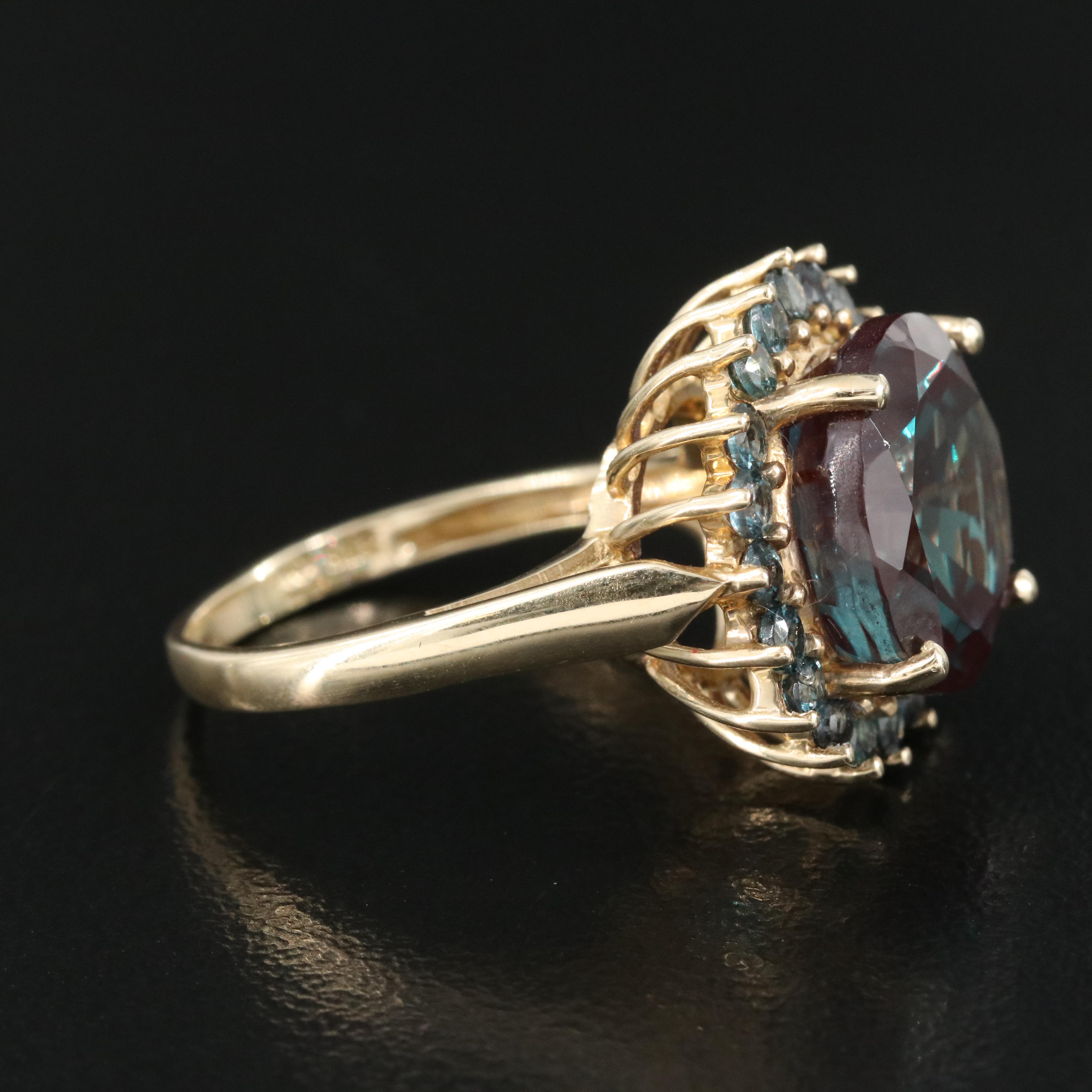 10K Color Changing Sapphire and Color Changing Garnet Ring