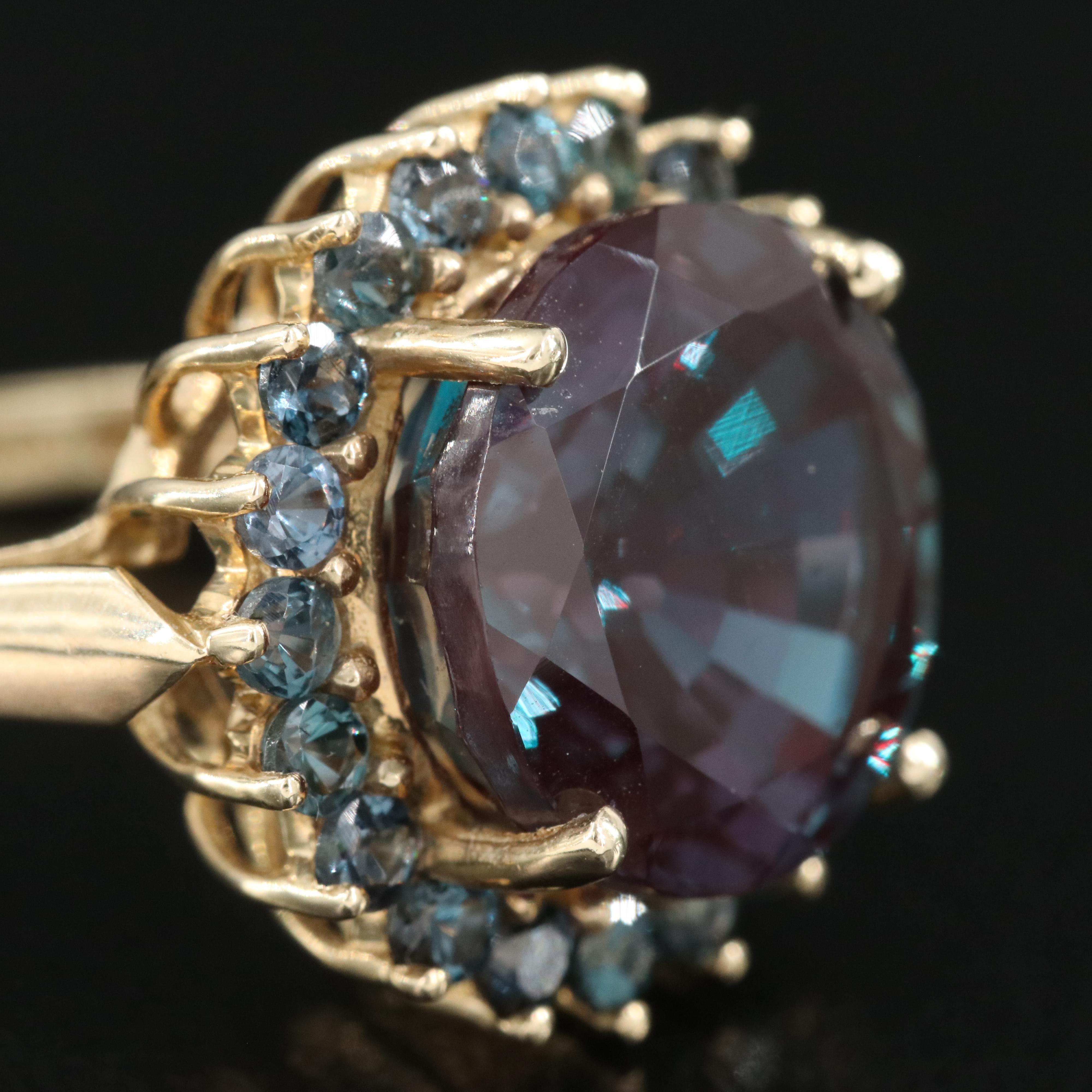 10K Color Changing Sapphire and Color Changing Garnet Ring