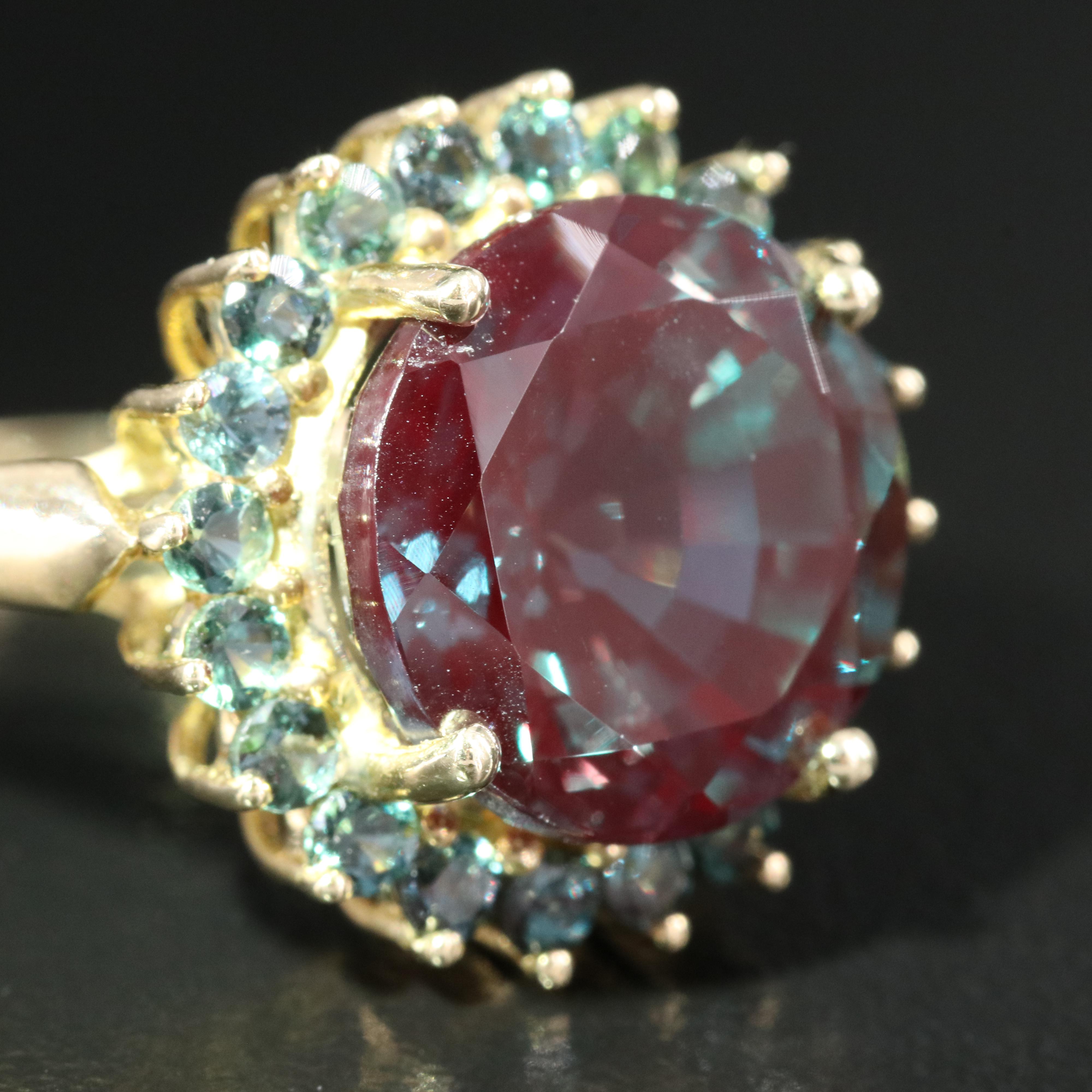 10K Color Changing Sapphire and Color Changing Garnet Ring