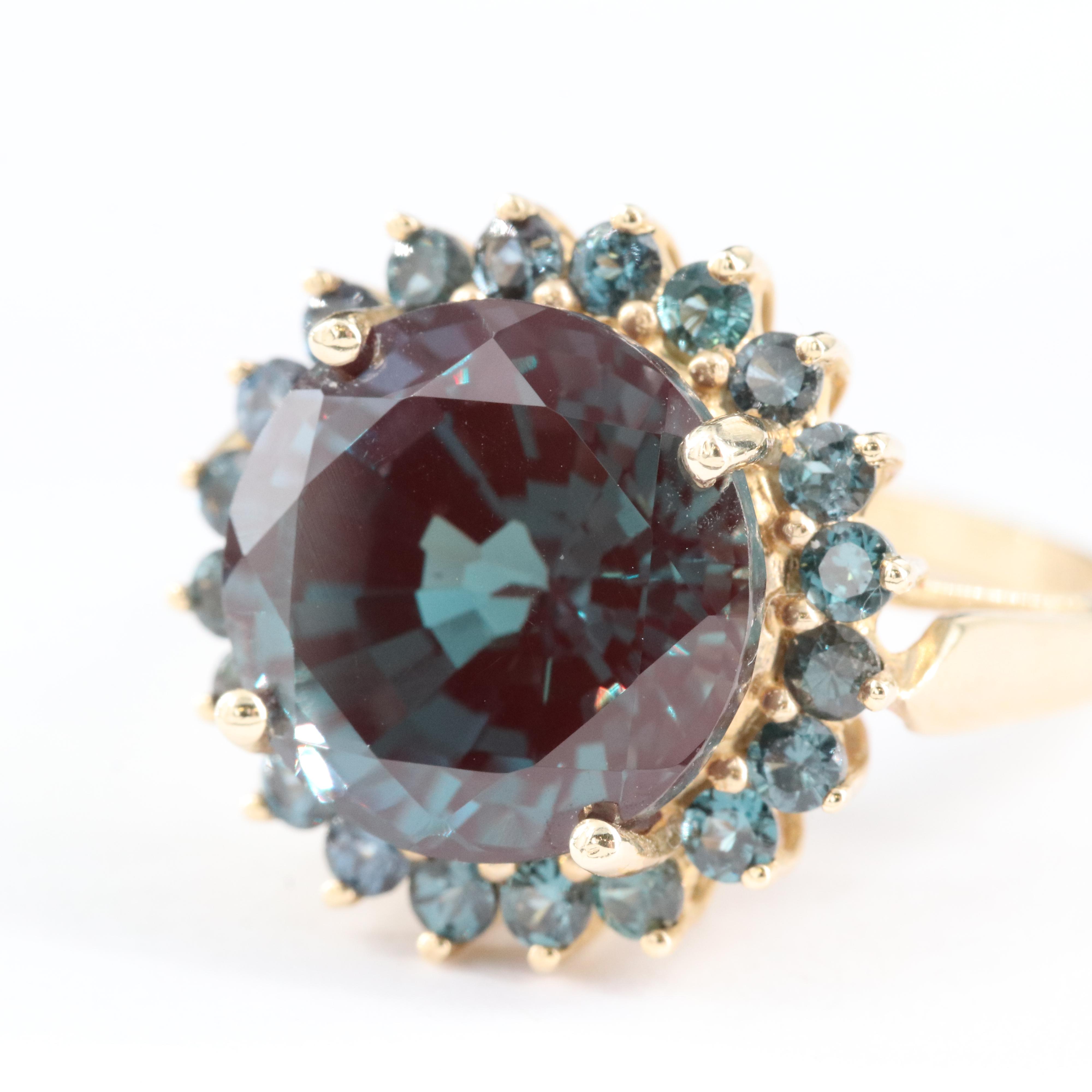 10K Color Changing Sapphire and Color Changing Garnet Ring