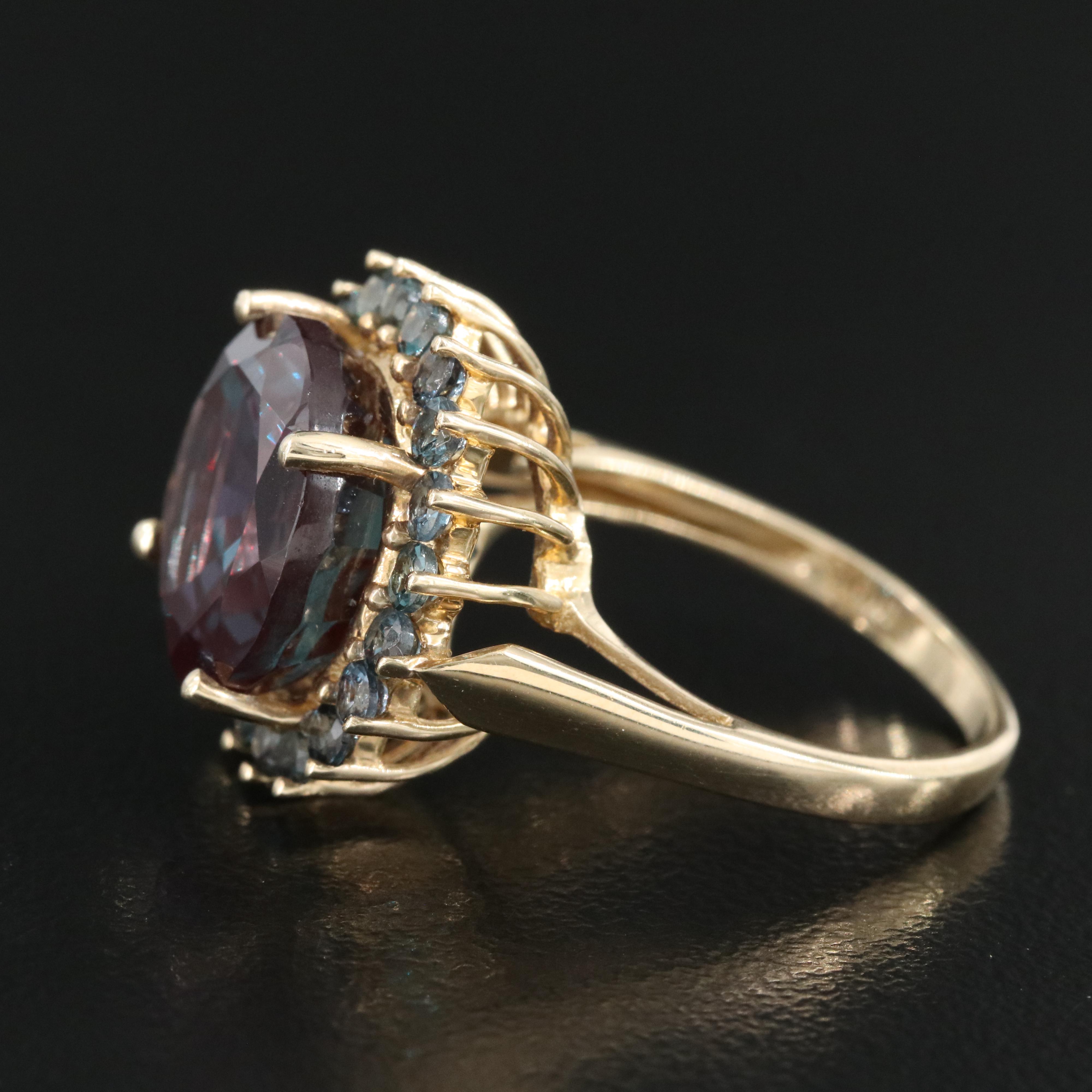 10K Color Changing Sapphire and Color Changing Garnet Ring