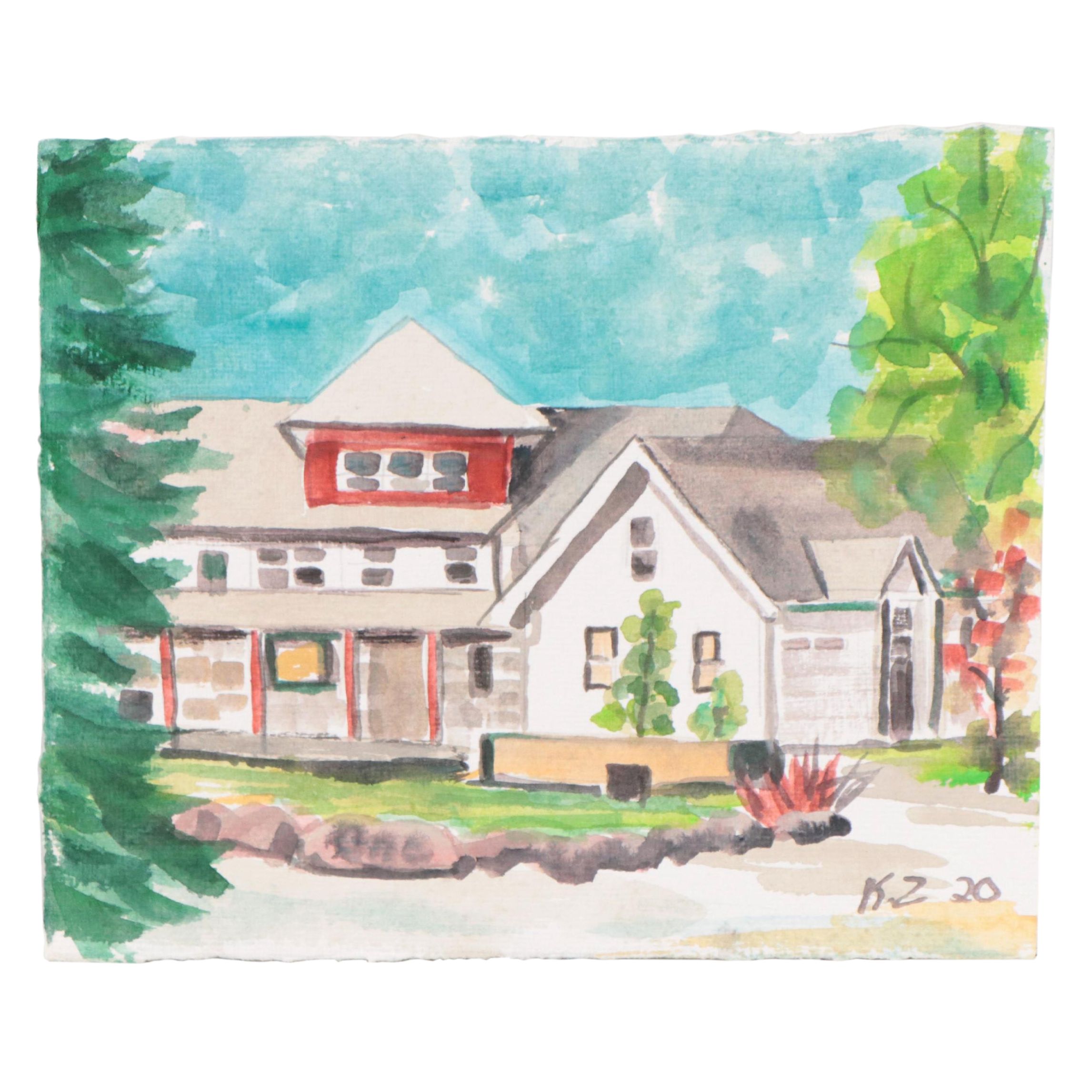 Kathleen Zimbicki Street View Watercolor Painting, 2020