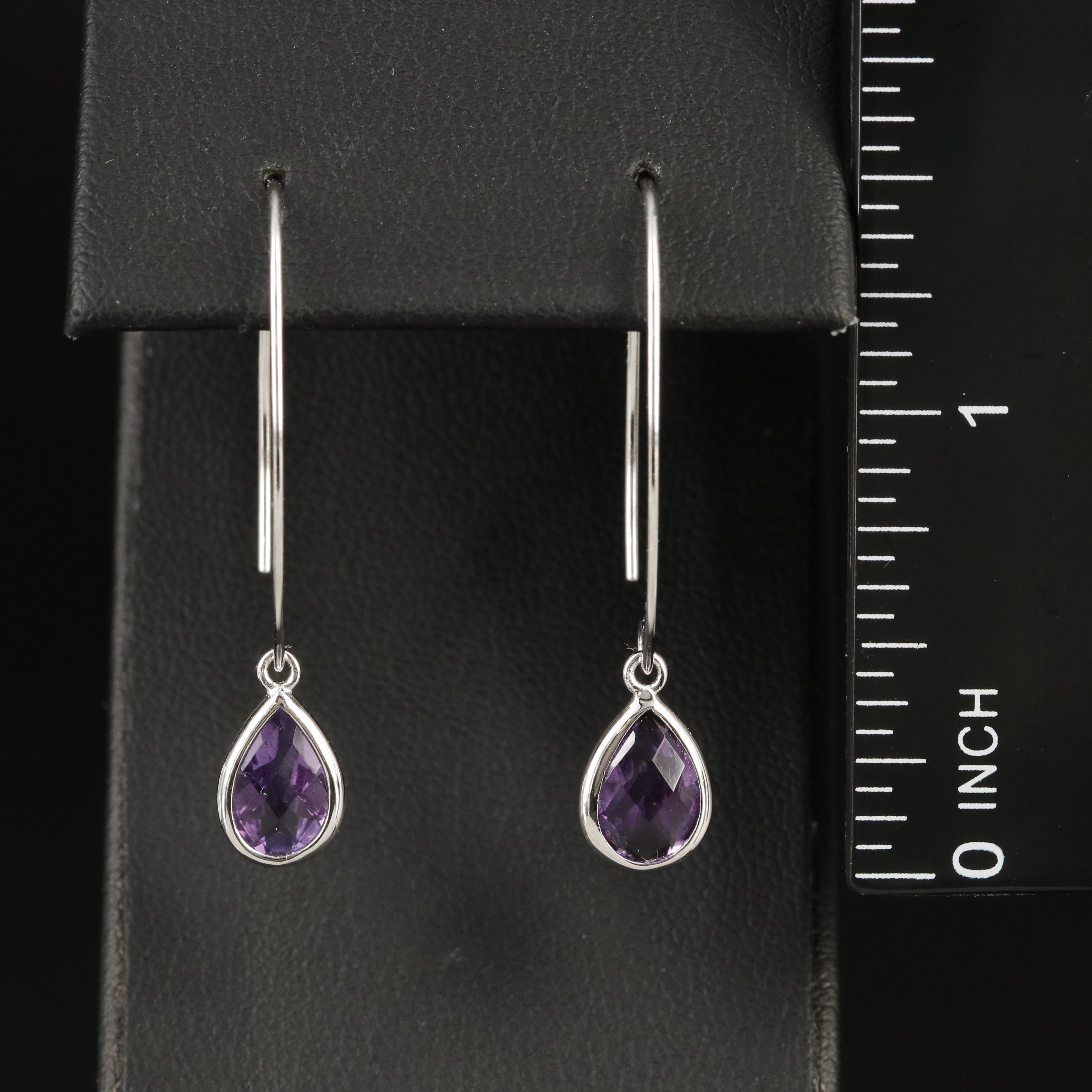 Sterling Amethyst Threader Earrings
