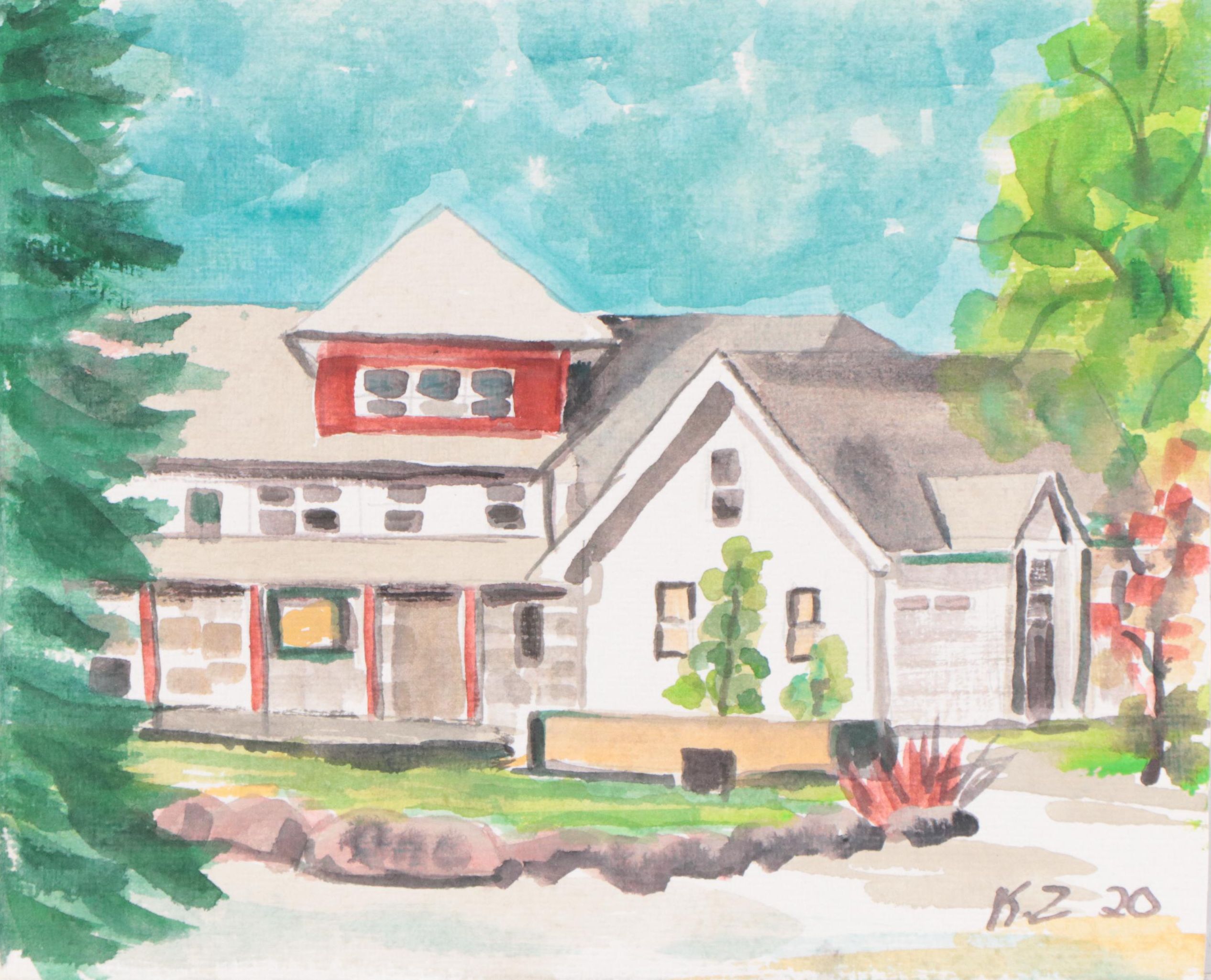 Kathleen Zimbicki Street View Watercolor Painting, 2020