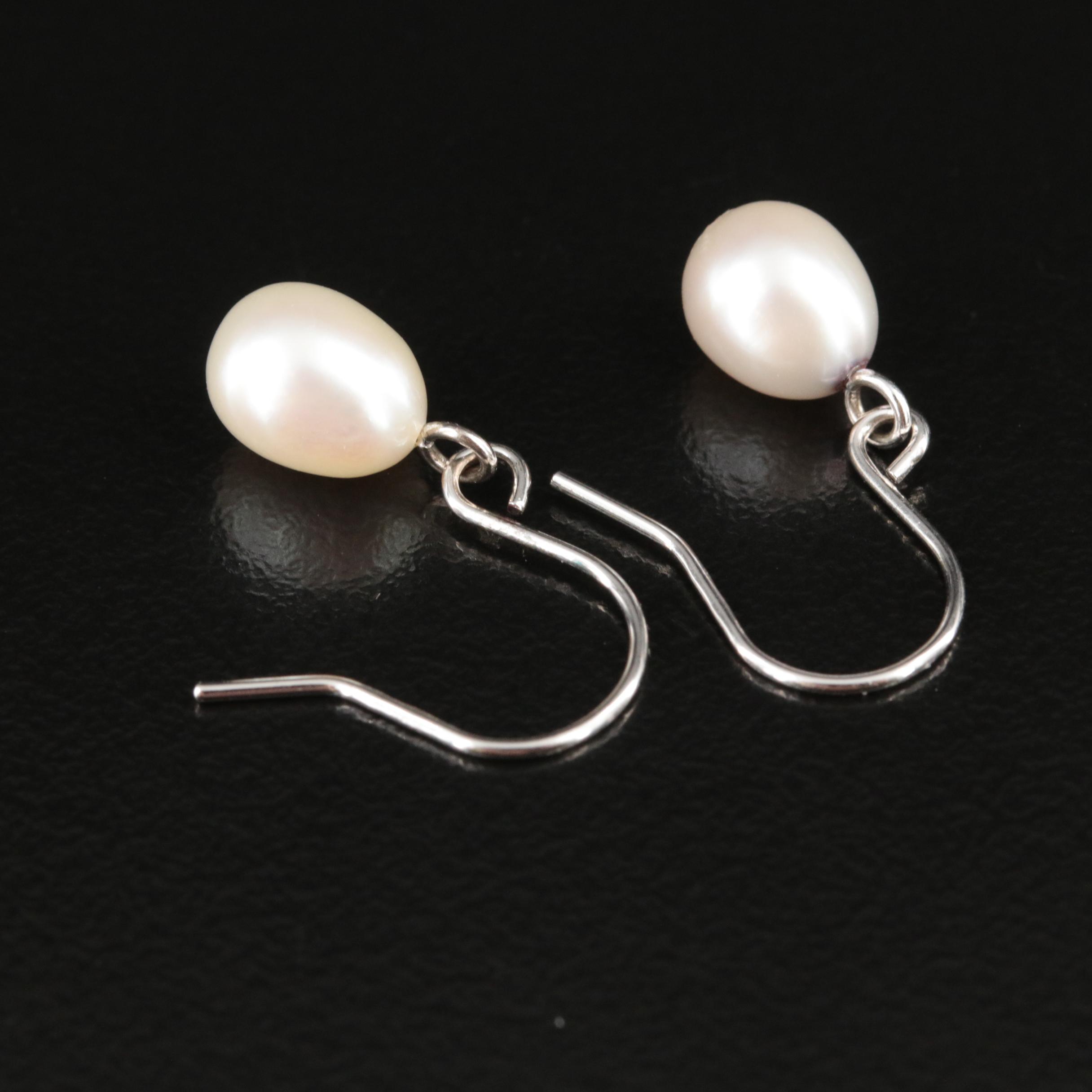 Sterling Pearl Earrings