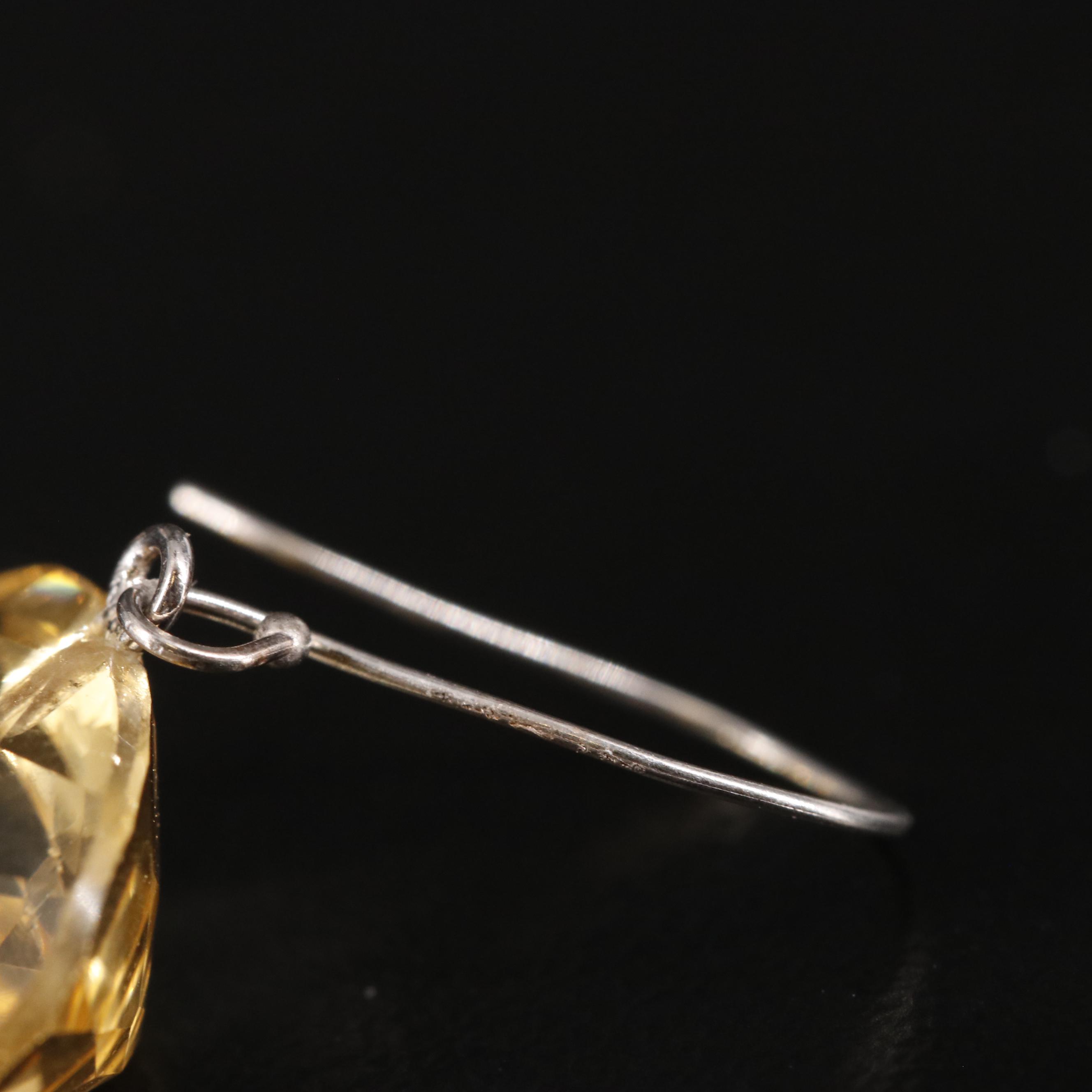 14K Citrine East West Drop Earrings