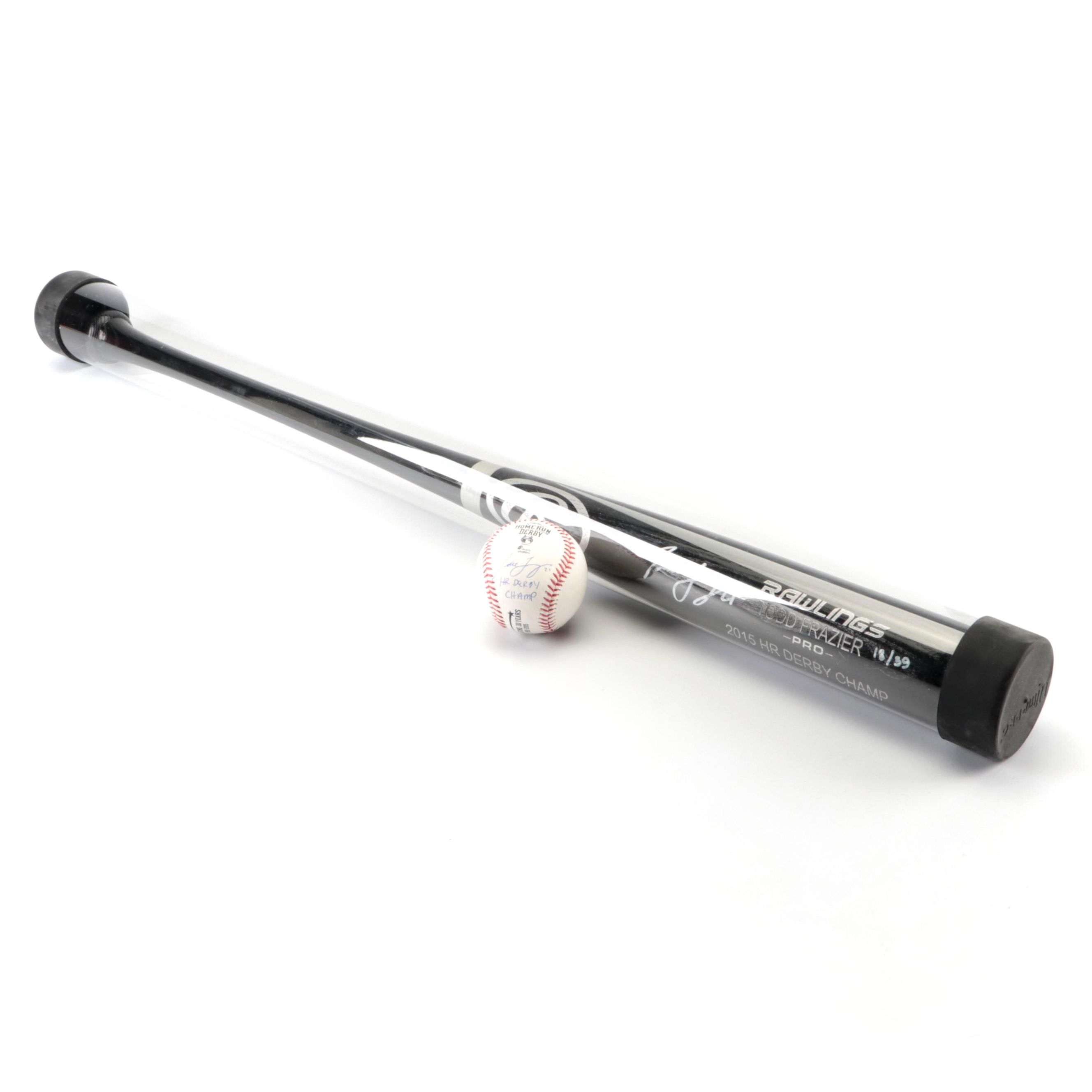 Todd Frazier Signed 2015 Home Run Derby Bat and "HR Derby Champ" Baseball