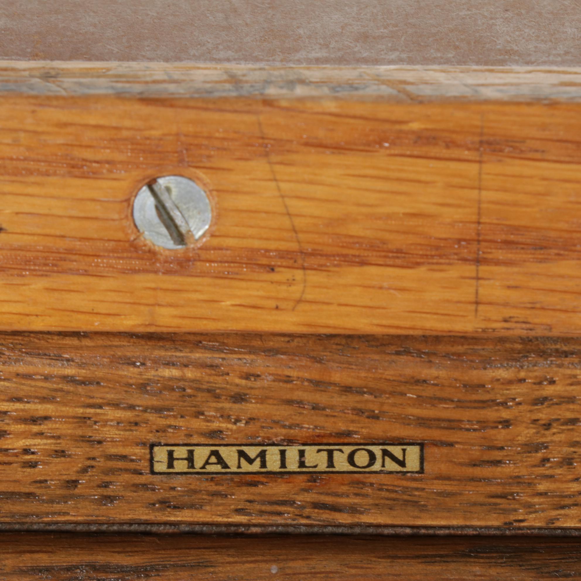 Hamilton Oak Three-Stack Flat File Cabinet, Mid-20th Century