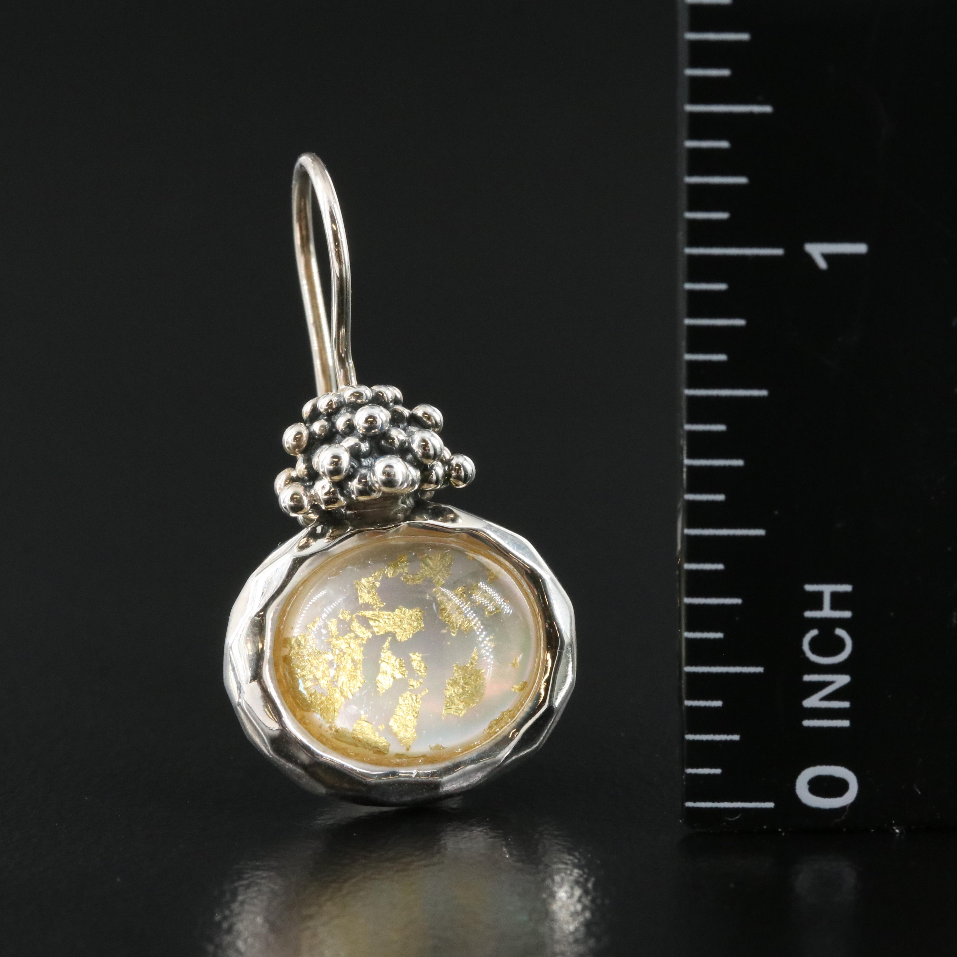 Michael Dawkins Sterling Quartz and Mother of Pearl Doublet Earrings