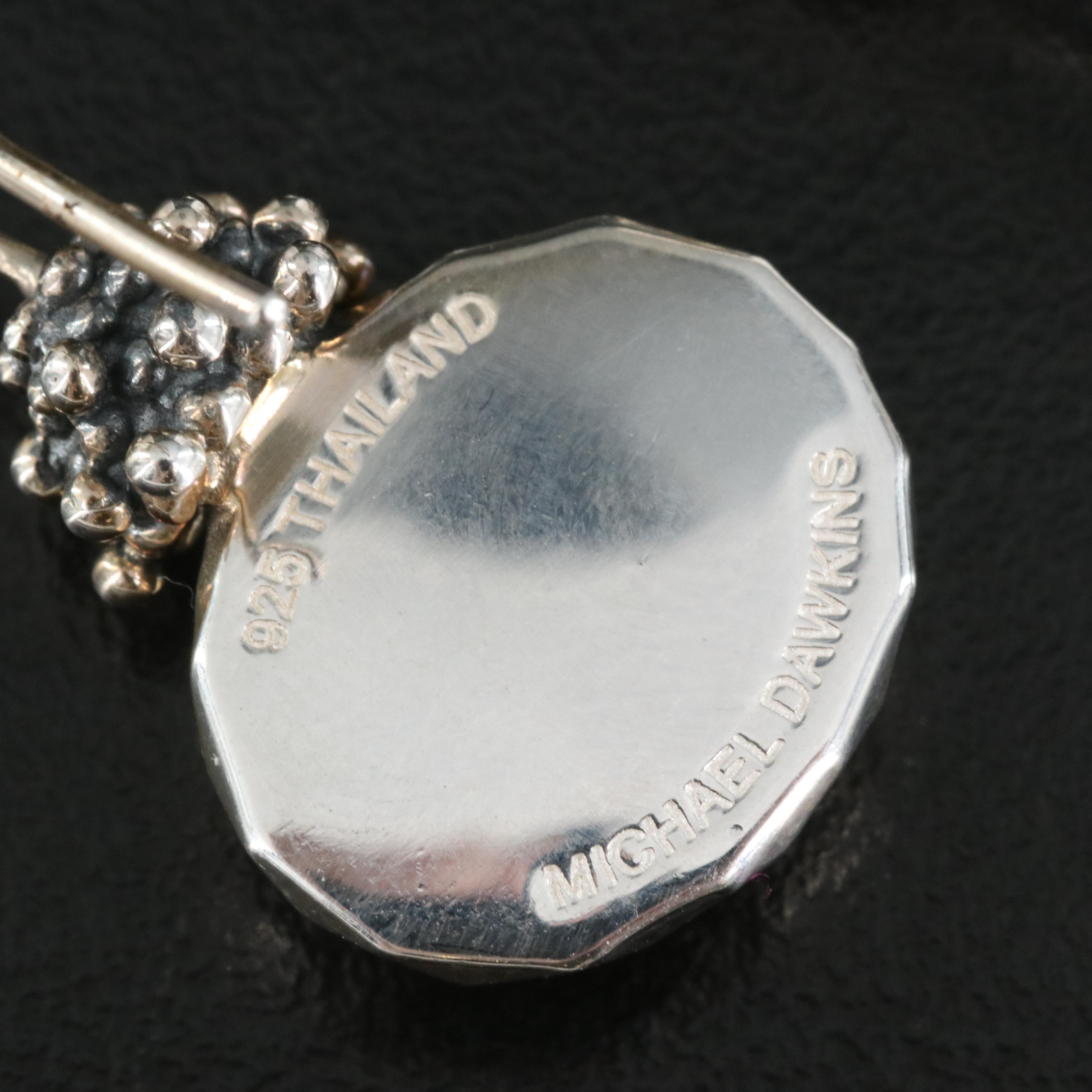 Michael Dawkins Sterling Quartz and Mother of Pearl Doublet Earrings