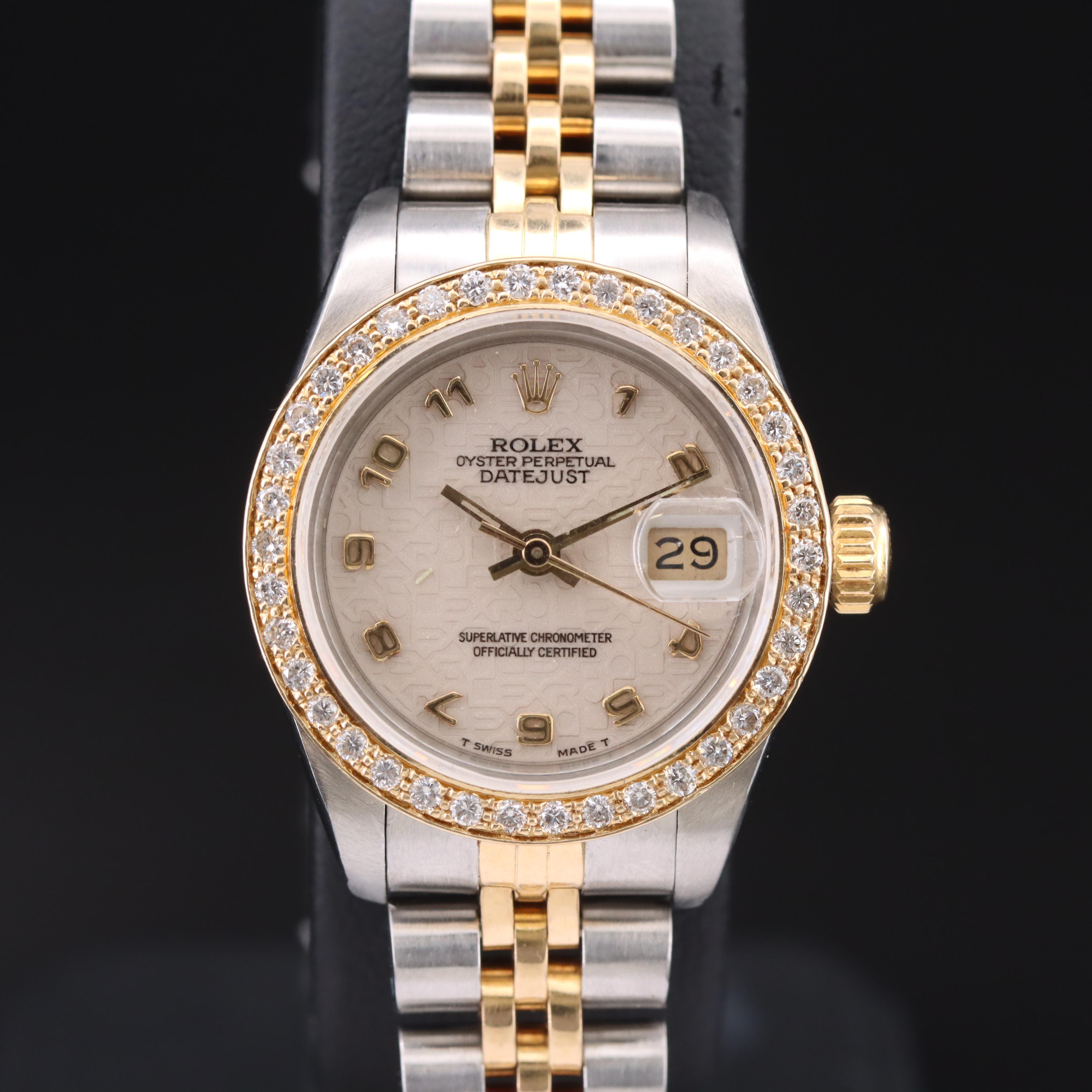 1985 Rolex Anniversary Dial Diamond Bezel Datejust Watch
