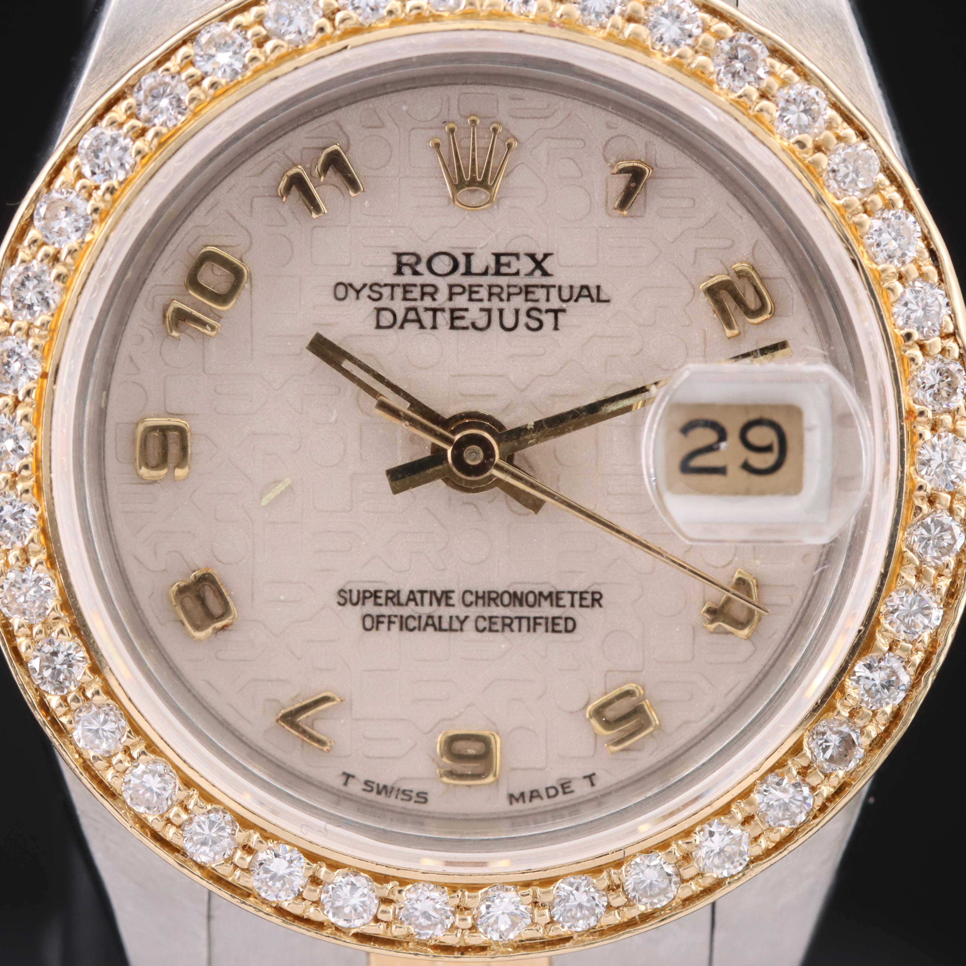 1985 Rolex Anniversary Dial Diamond Bezel Datejust Watch