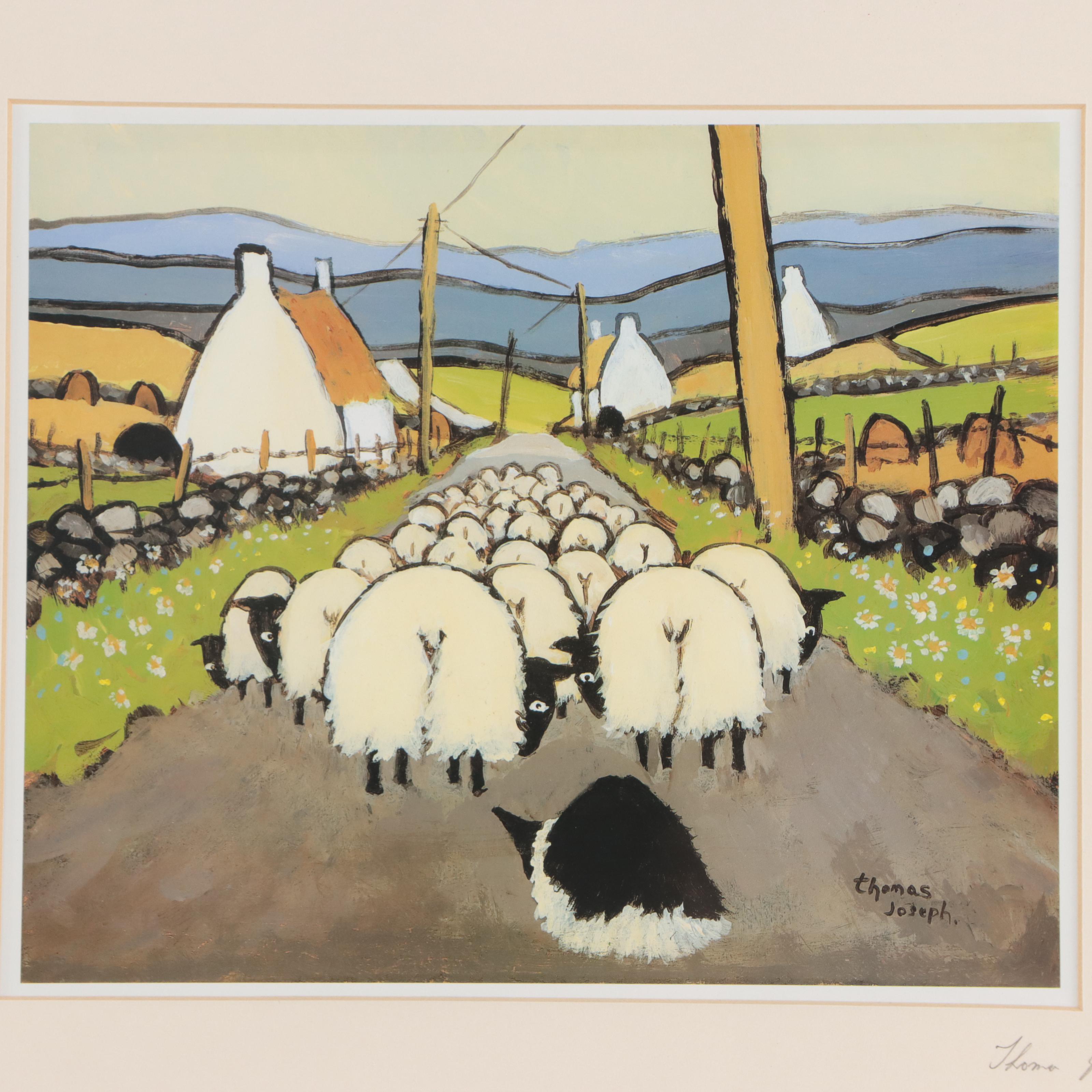 Thomas Joseph Offset Lithographs of Sheep, Circa 2000