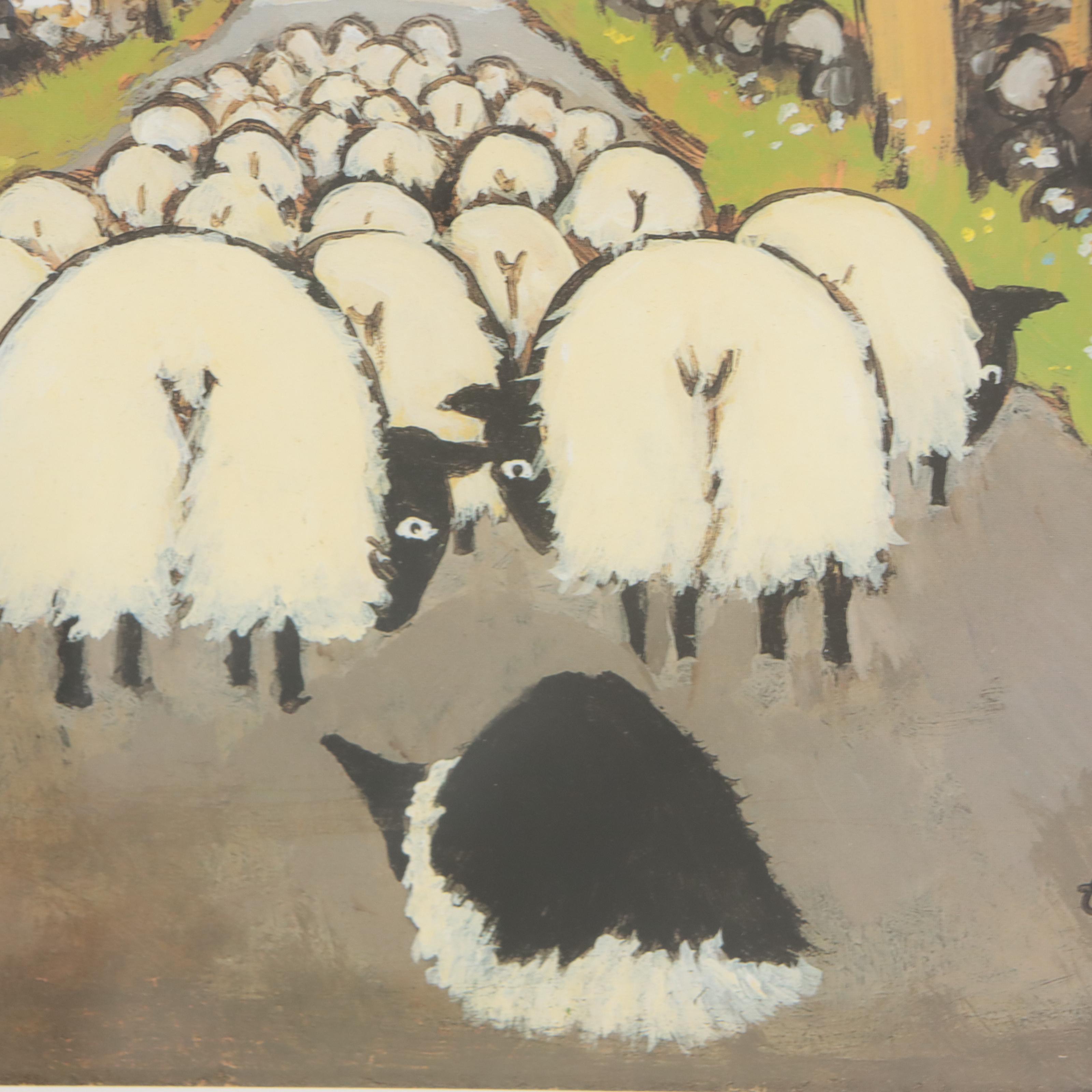 Thomas Joseph Offset Lithographs of Sheep, Circa 2000