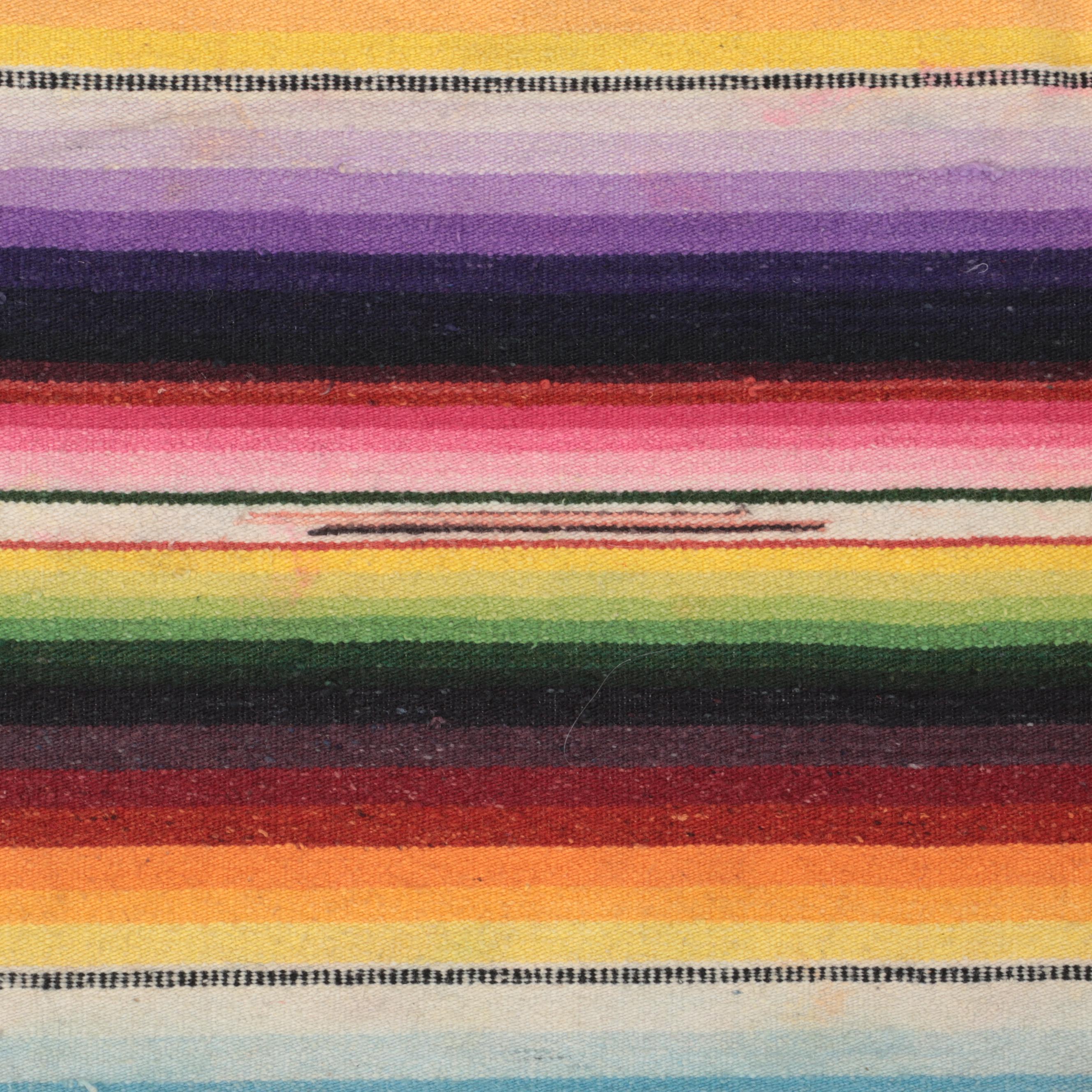 Handwoven Mexican Saltillo Serape Blanket
