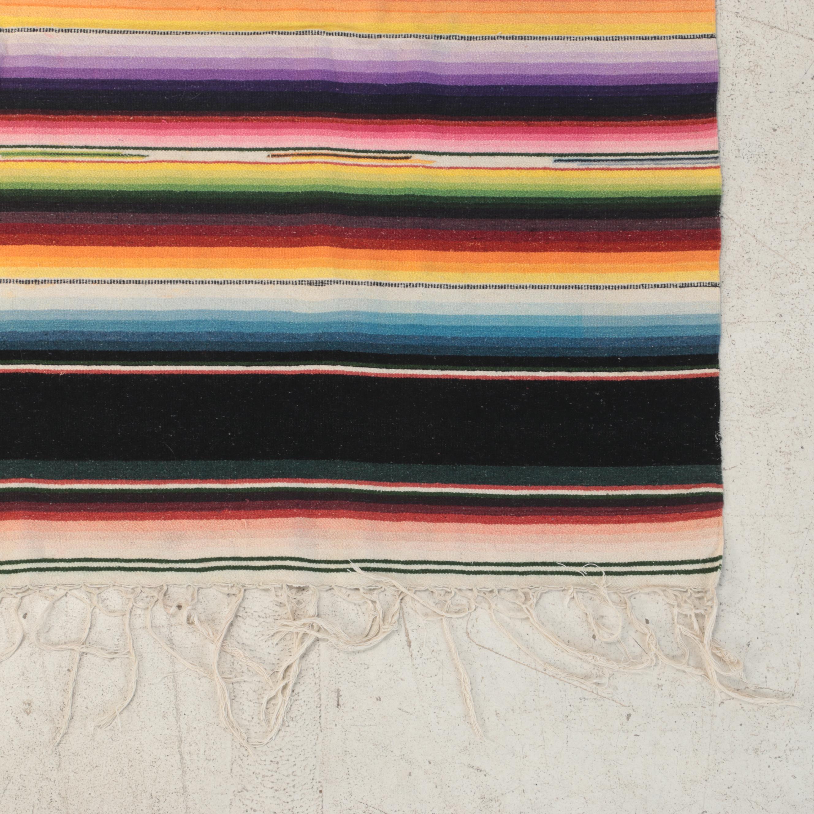 Handwoven Mexican Saltillo Serape Blanket