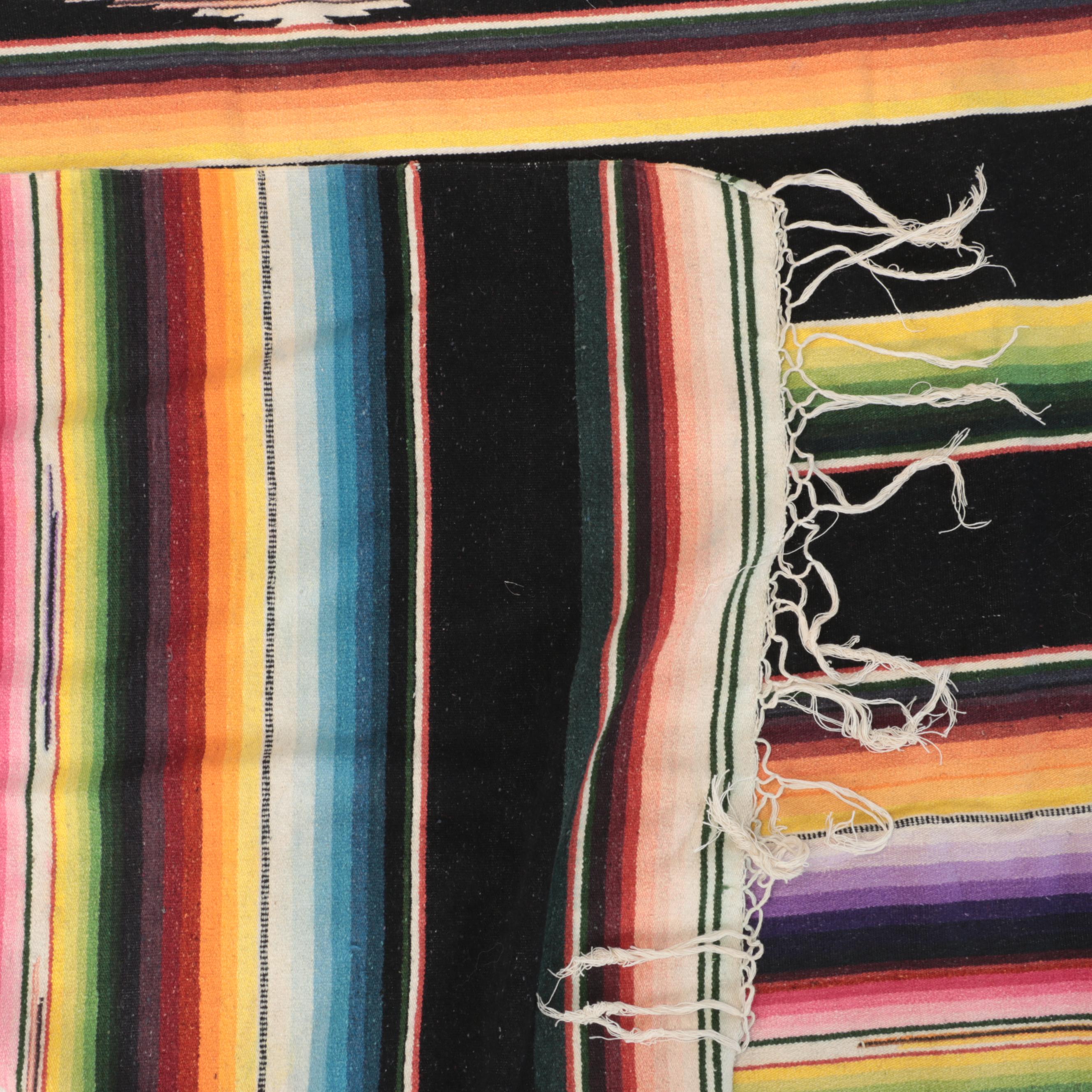Handwoven Mexican Saltillo Serape Blanket