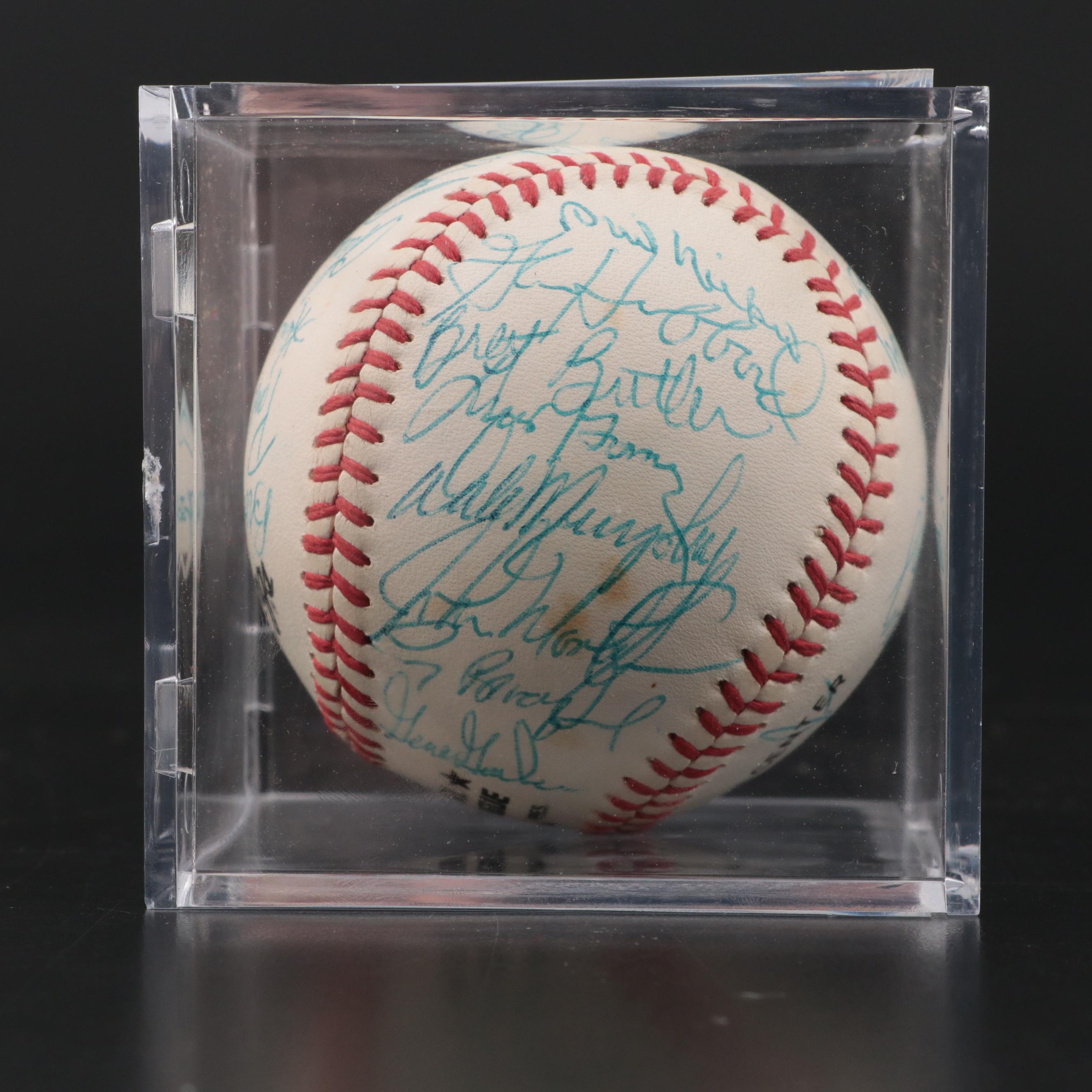 1981 Atlanta Braves Signed N.L. Baseball with Niekro, Cox, Mahler and More