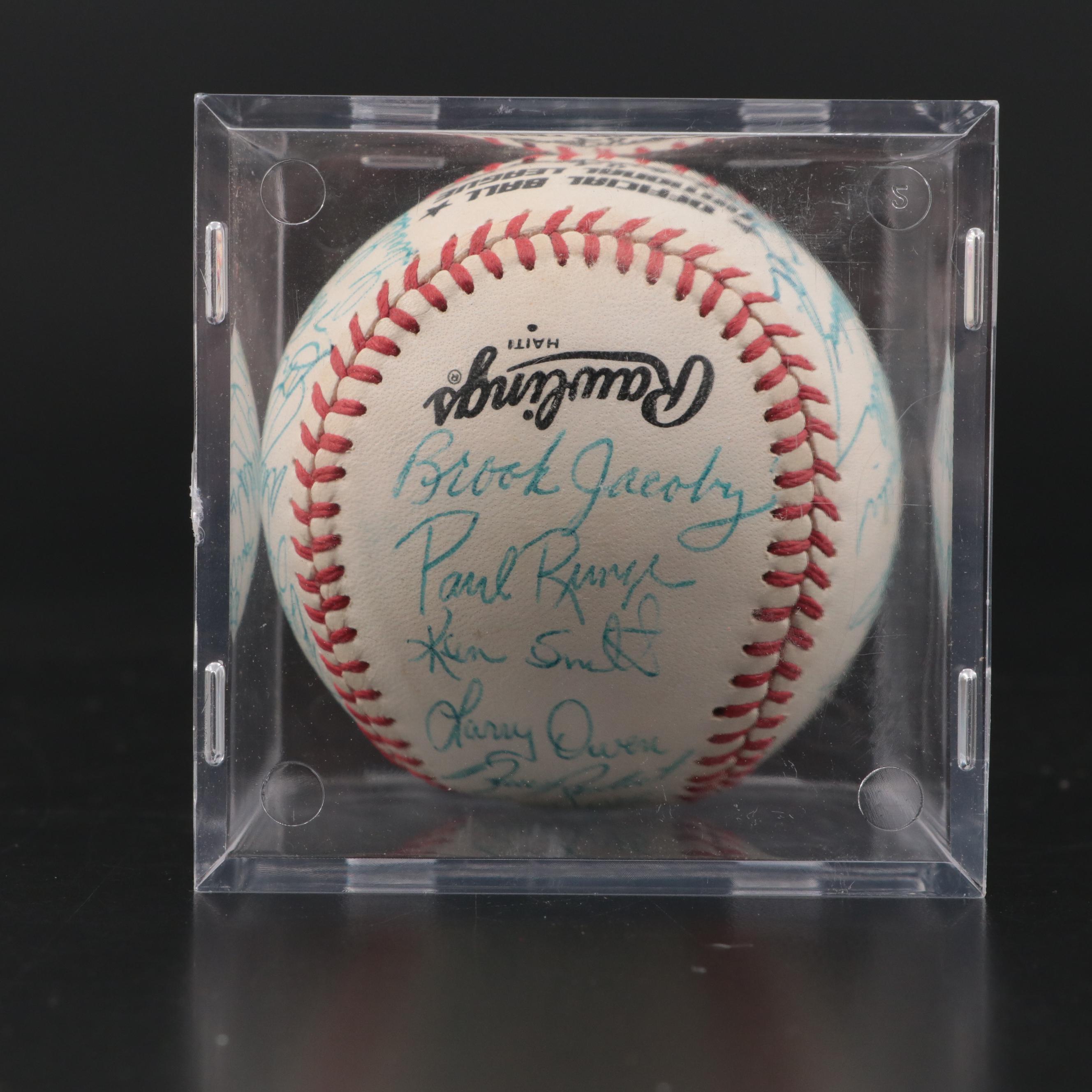 1981 Atlanta Braves Signed N.L. Baseball with Niekro, Cox, Mahler and More