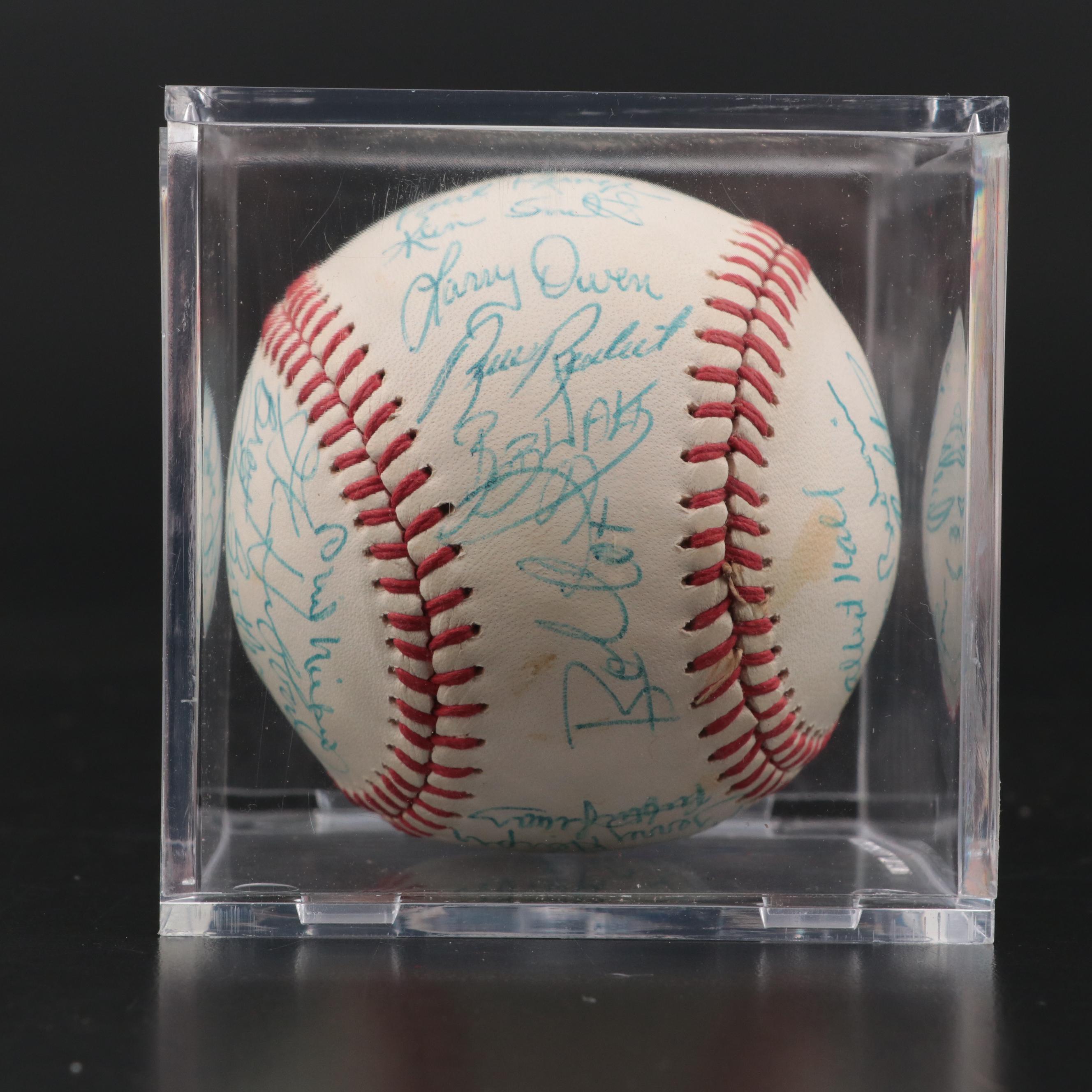 1981 Atlanta Braves Signed N.L. Baseball with Niekro, Cox, Mahler and More