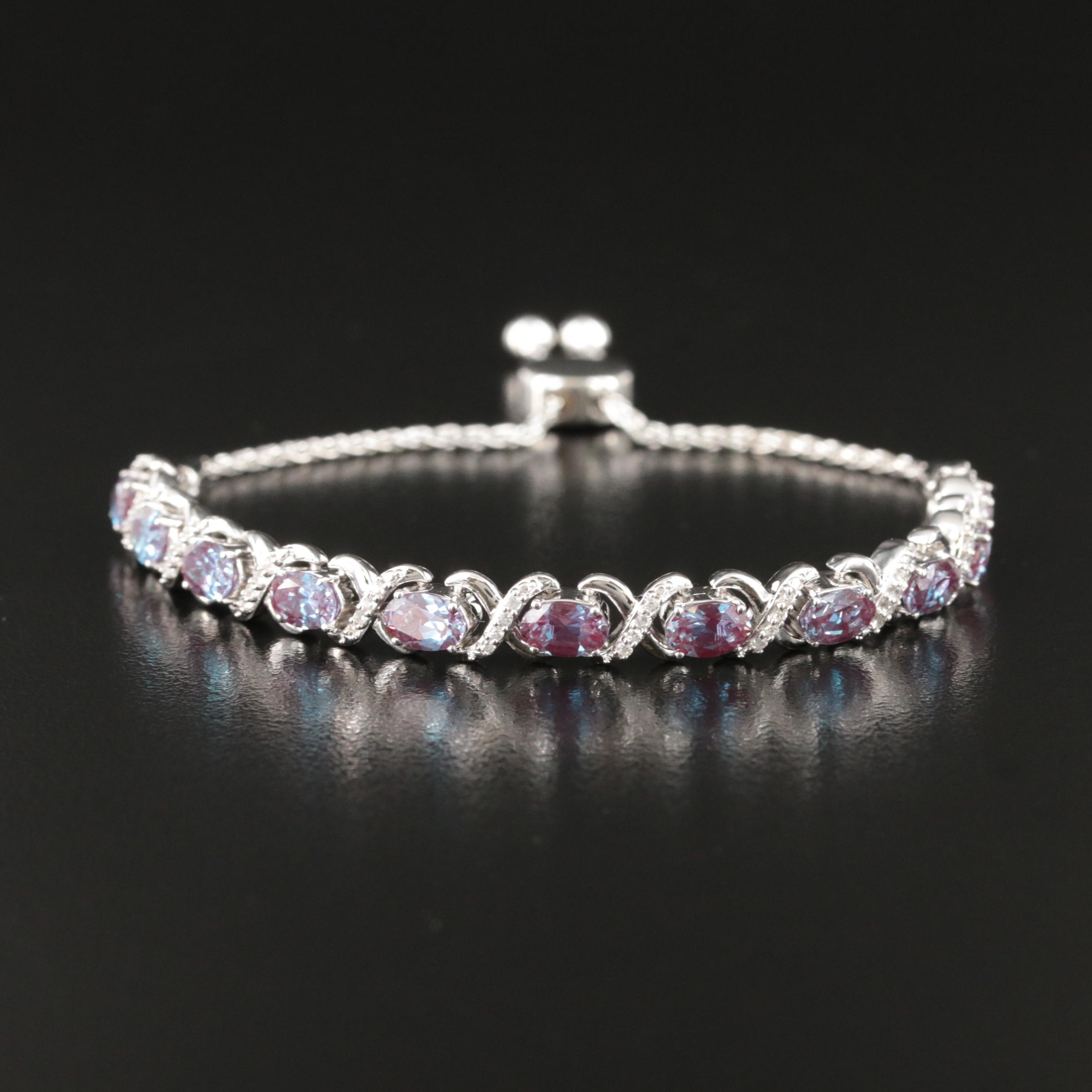 Sterling Color Change Sapphire Bolo Bracelet