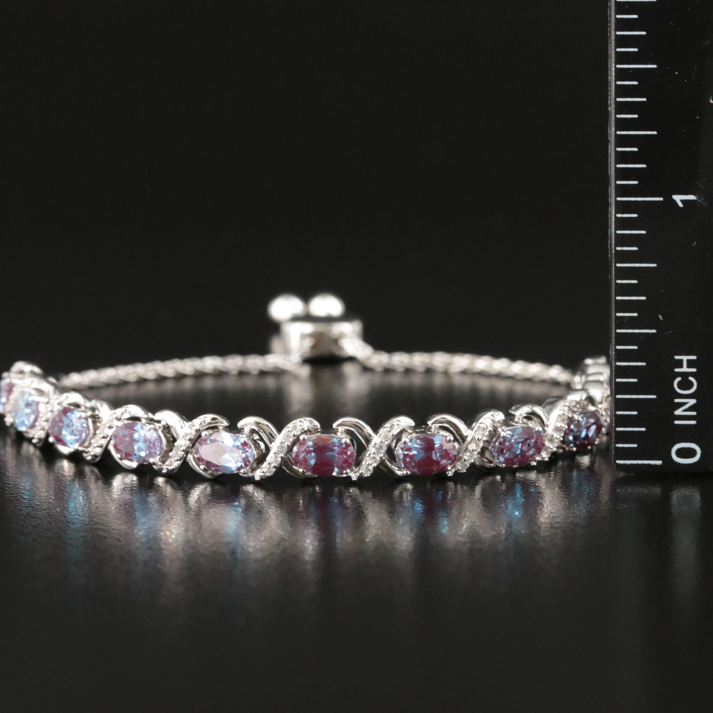 Sterling Color Change Sapphire Bolo Bracelet