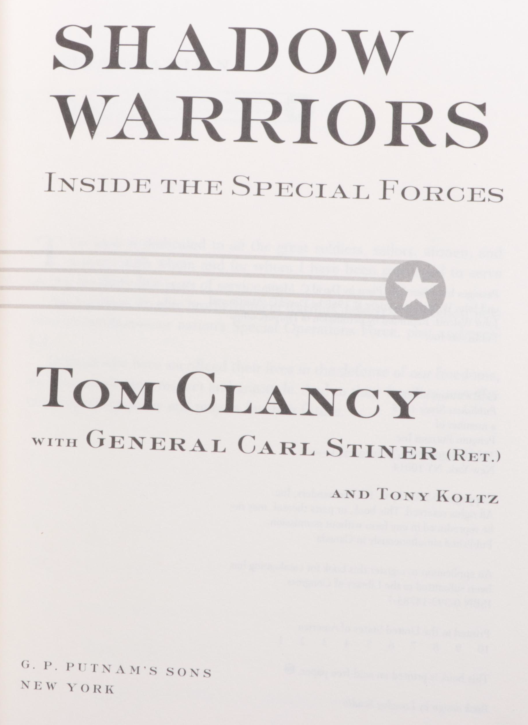 First Edition "Shadow Warriors" and More Tom Clancy Books