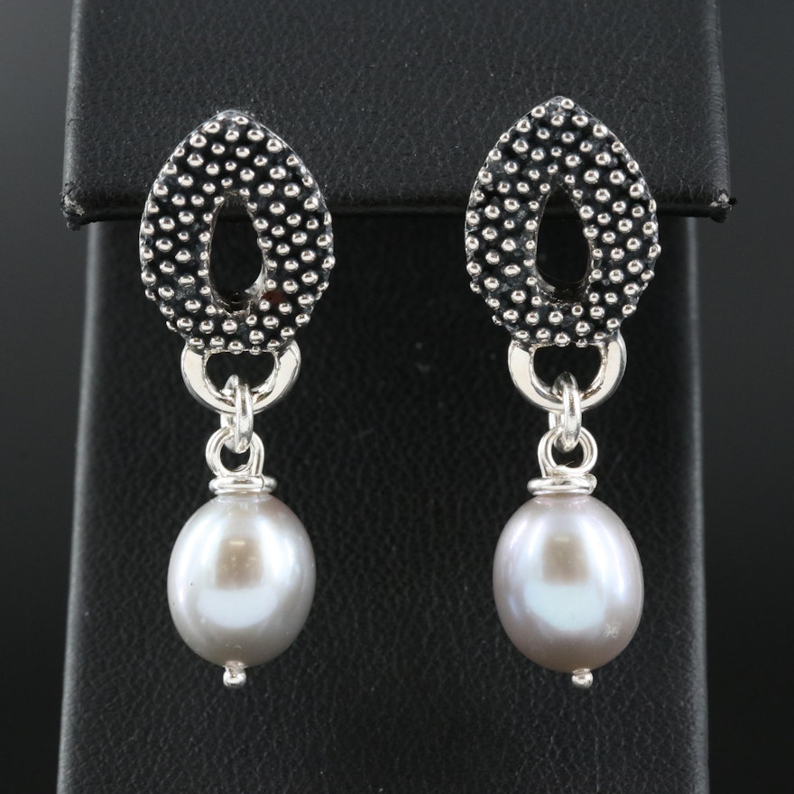 Michael Dawkins Sterling Pearl Earrings with 14K Accents