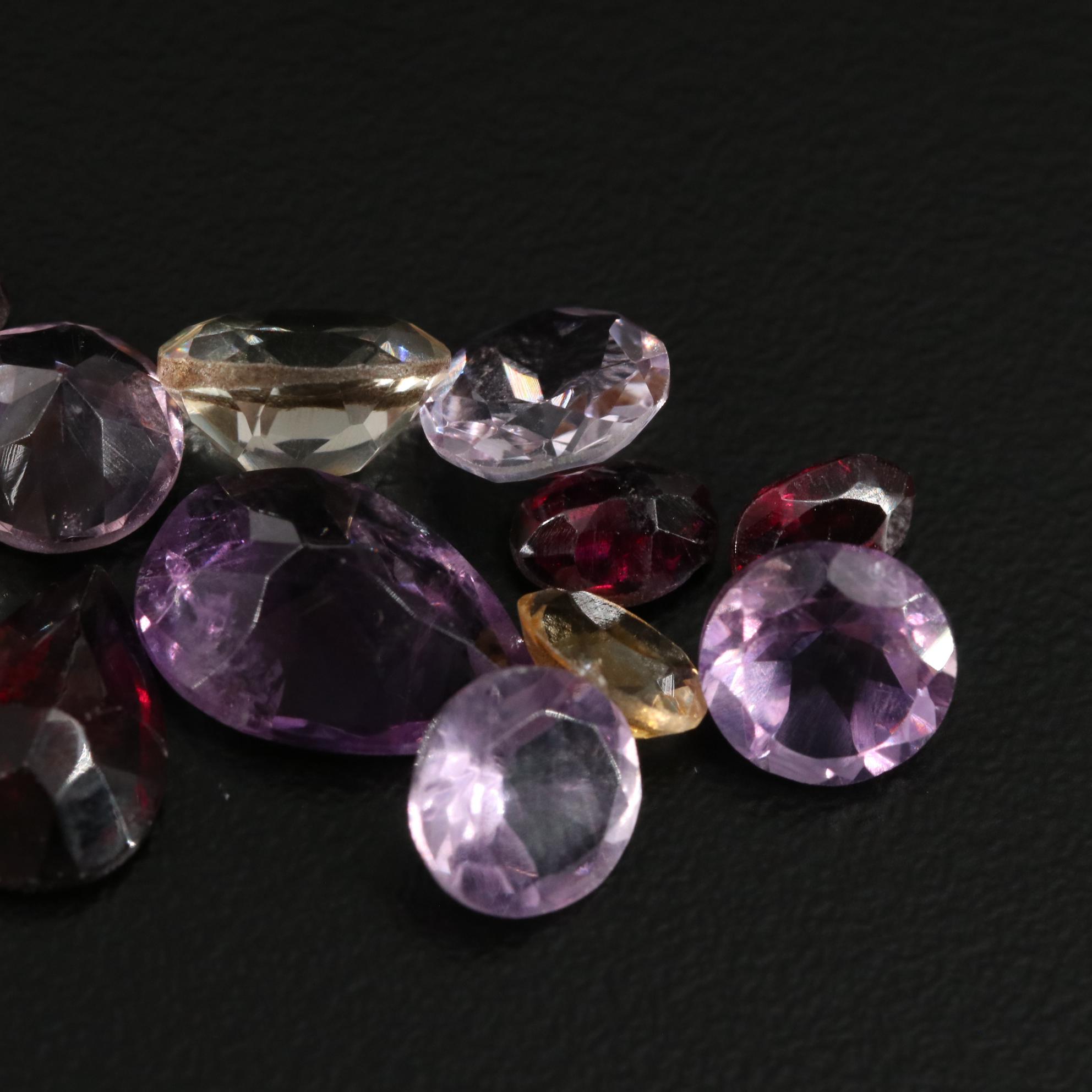 Loose 19.17 CTW Amethyst, Citrine, and Garnet Lot