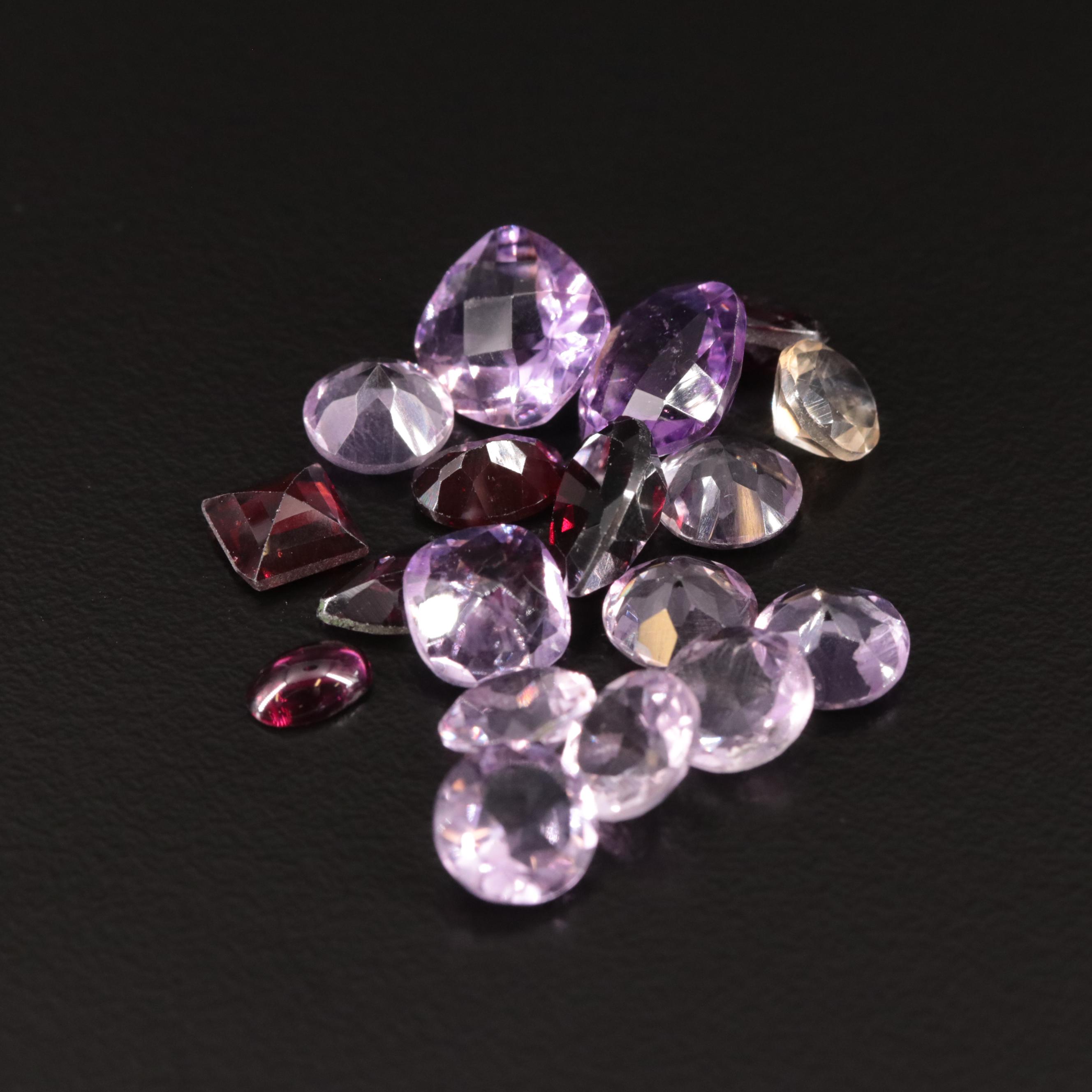 Loose 23.50 CTW Amethyst, Garnet, and Citrine Lot