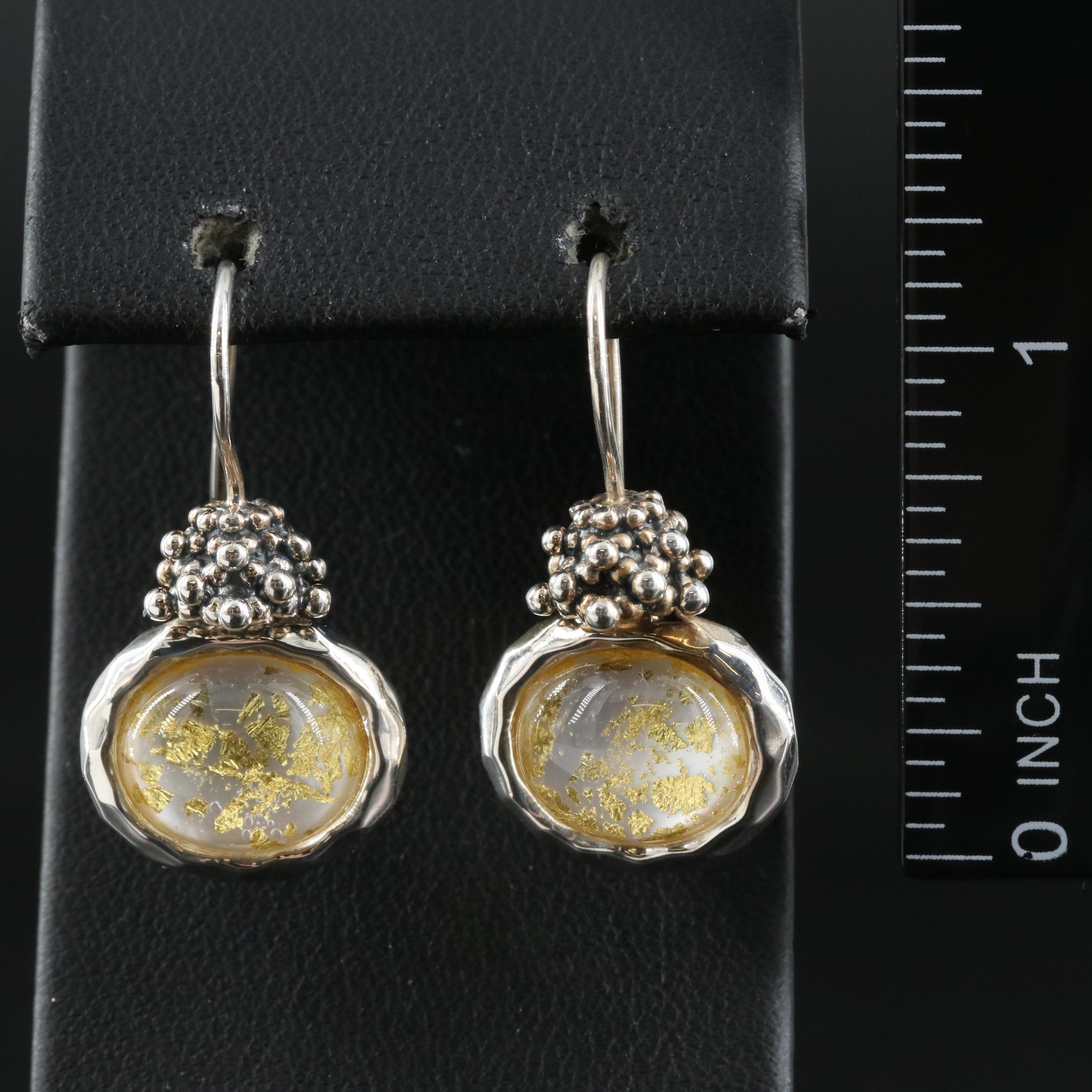 Michael Dawkins Sterling Quartz and Mother-of-Pearl Doublet Earrings